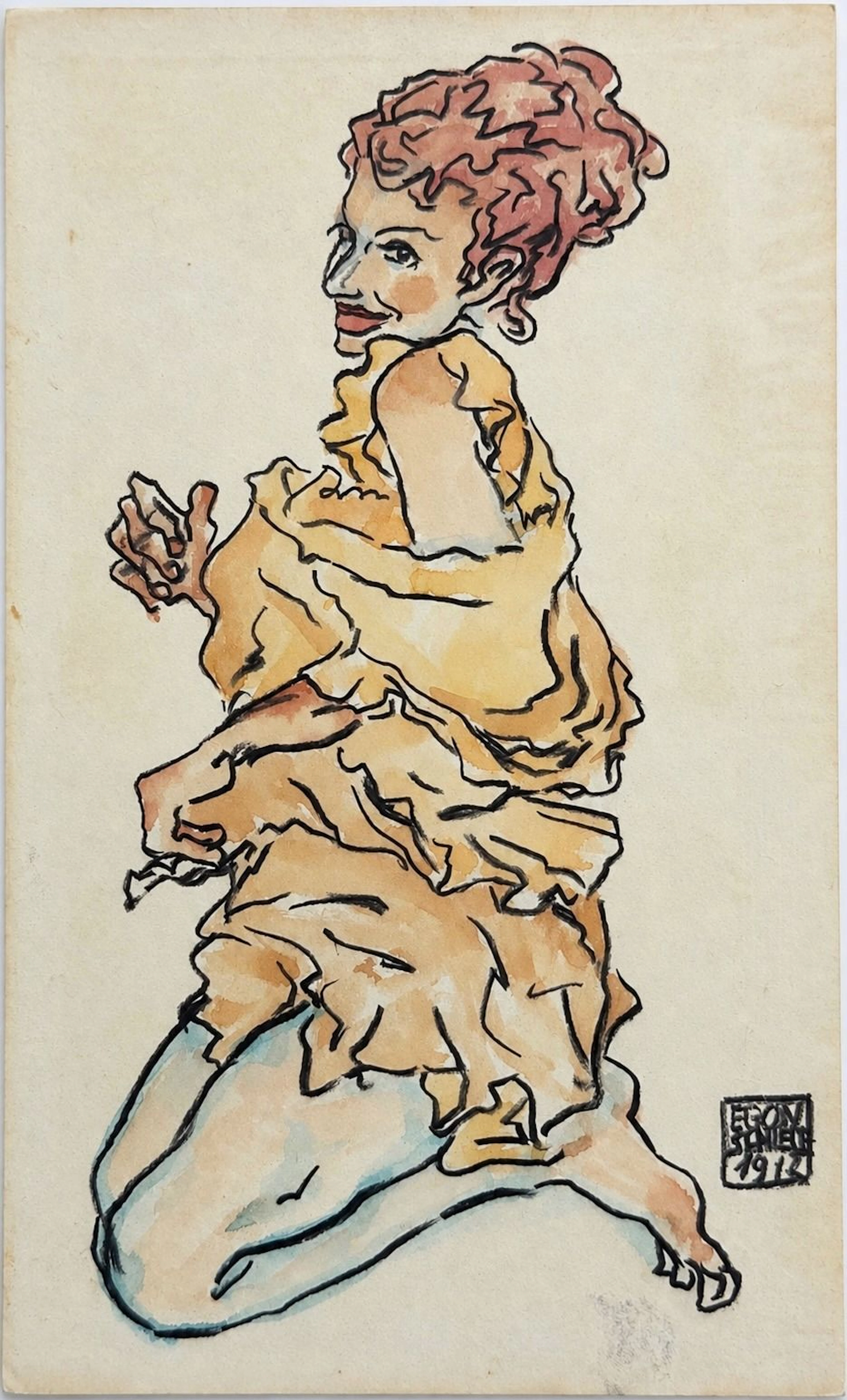 Attributed to Egon Schiele (1890-1918) Seated Woman