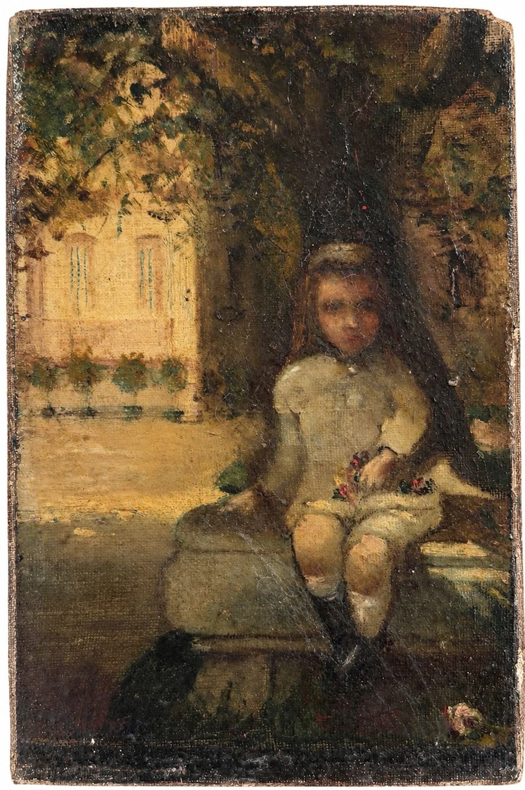 Artist Unknown, Seated Girl in a Garden