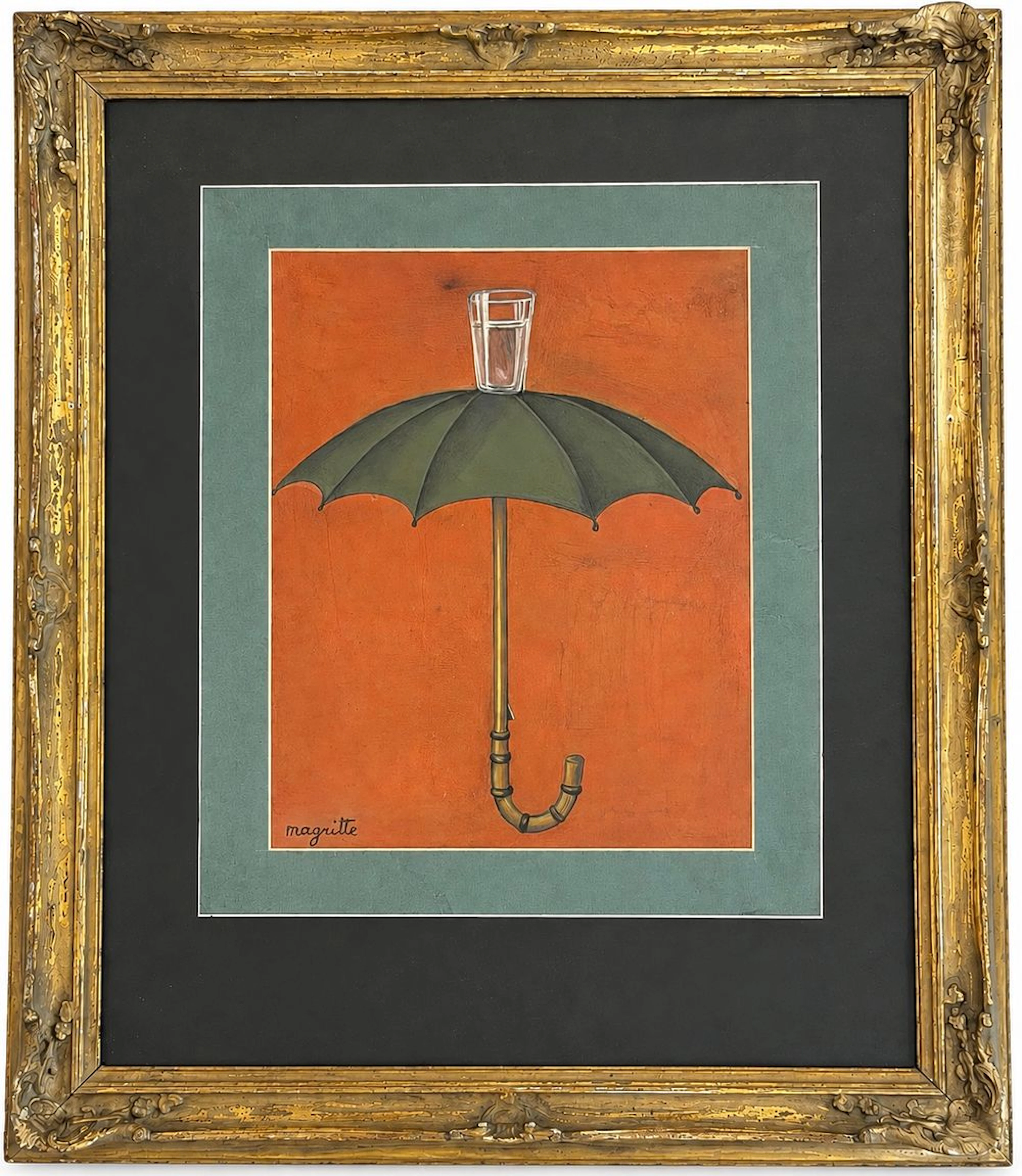Attributed to Rene Magritte (1898-1967) The Umbrella and the Glass