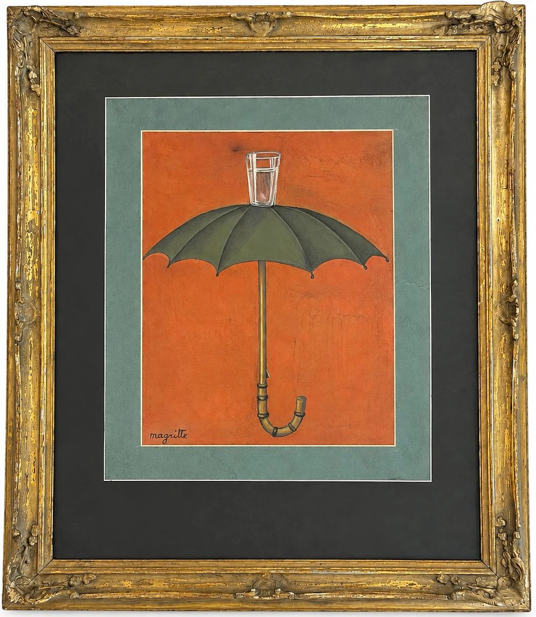 Attributed to Rene Magritte (1898-1967) The Umbrella and the Glass
