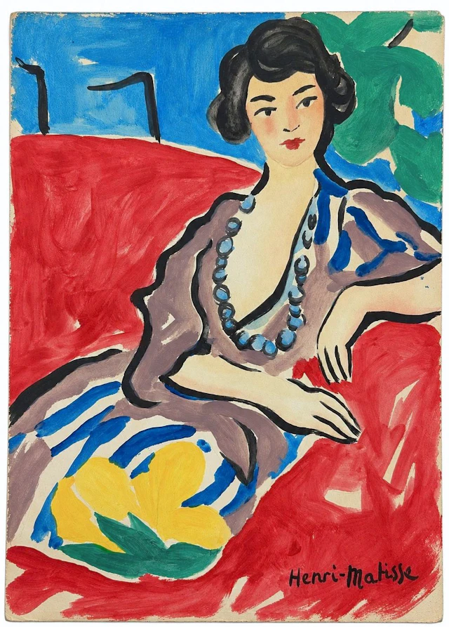 Henri Matisse (1869-1954) Seated Woman on a Red Sofa