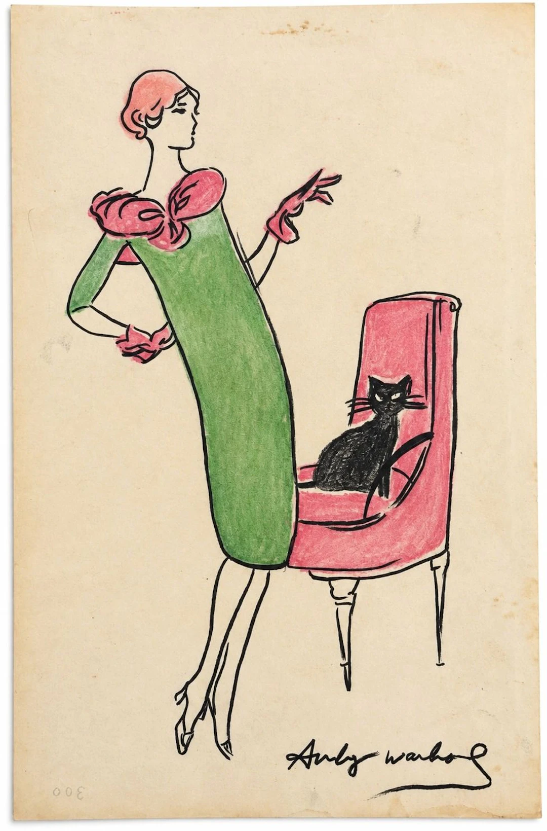 Andy Warhol (1928-1987), Woman with Cat