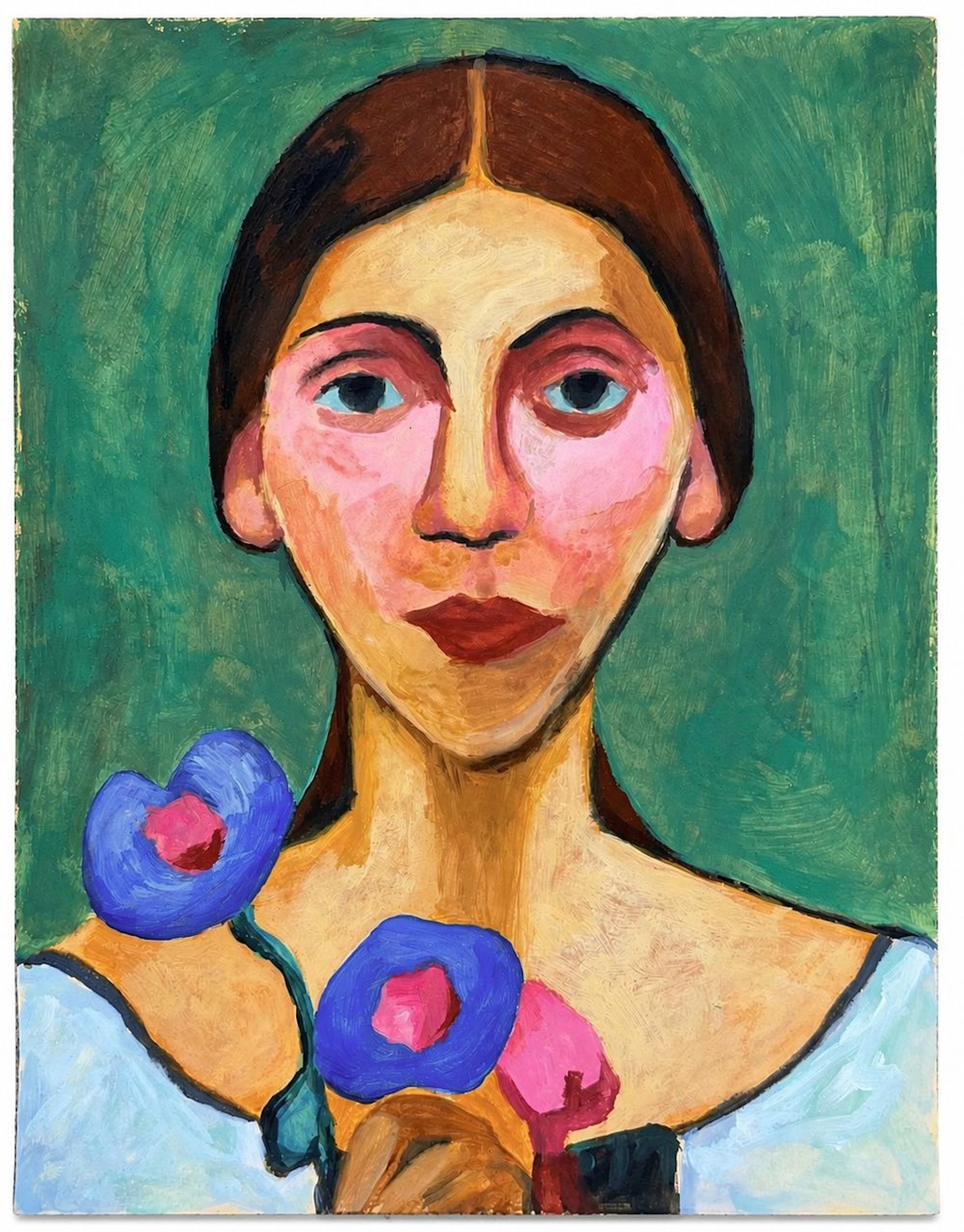 Unknown Artist, Portrait of a Woman with Flowers