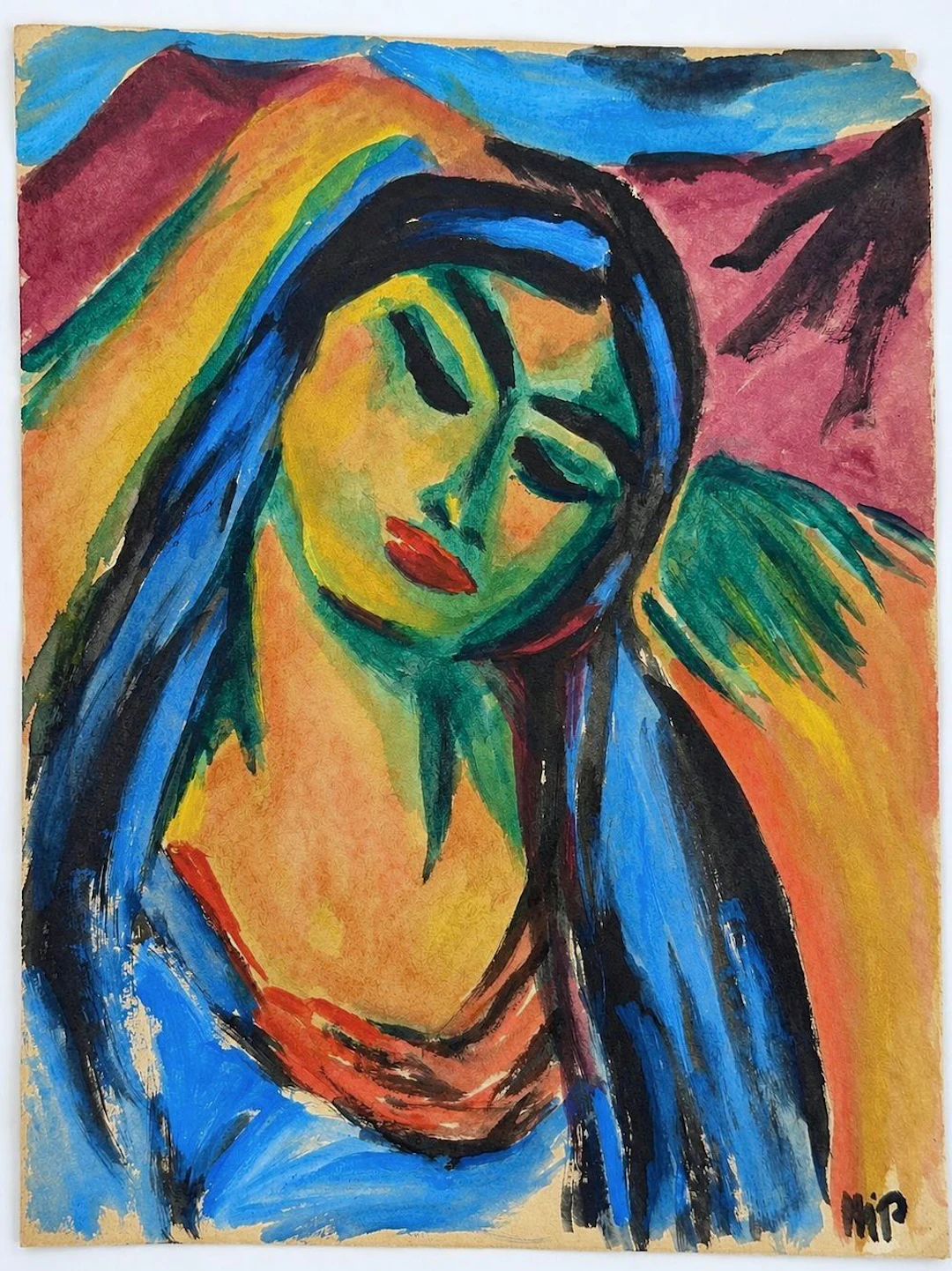 Attributed to Hermann Max Pechstein (1881-1955) Portrait of a Woman