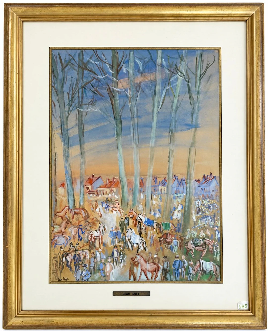 Jean Dufy (1888-1964) Village Scene with Horses