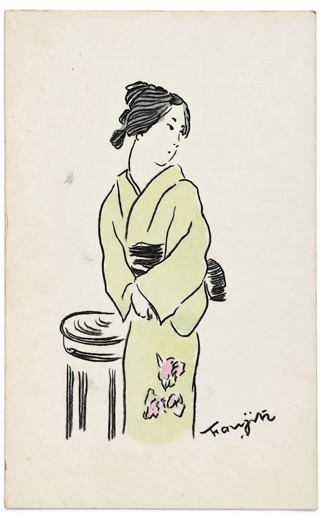Attribute to Foujita (1886-1968), Woman in Kimono