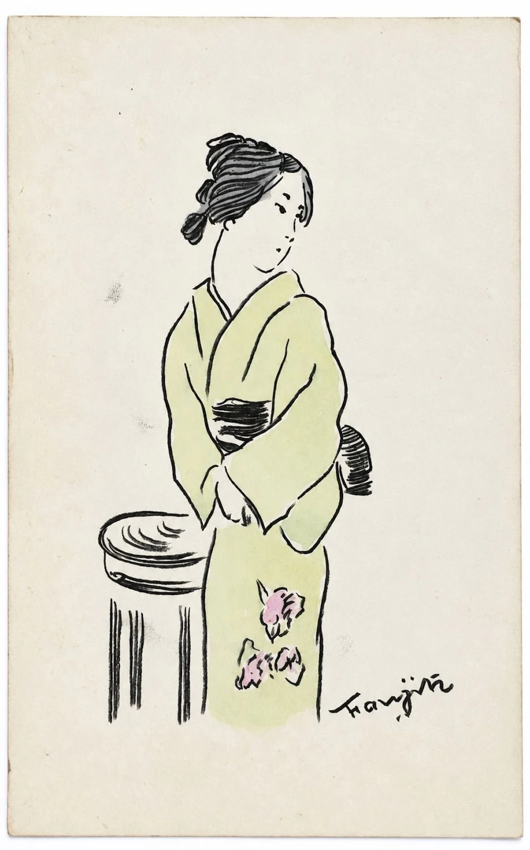 Attribute to Foujita (1886-1968), Woman in Kimono