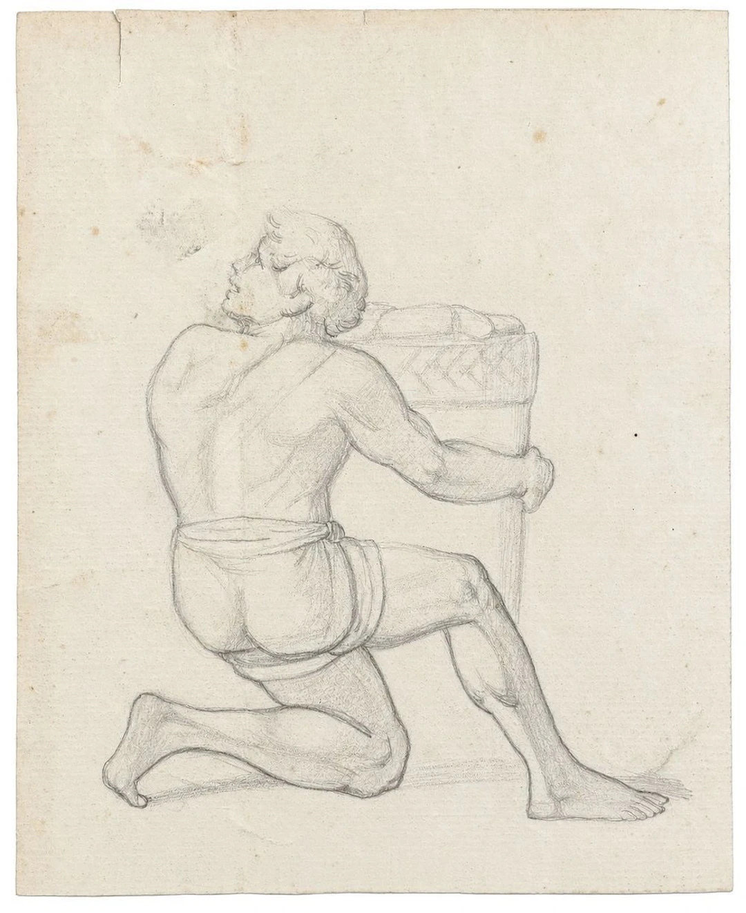 After Michelangelo Buonarroti (1475-1564) Study of a Kneeling Male Figure