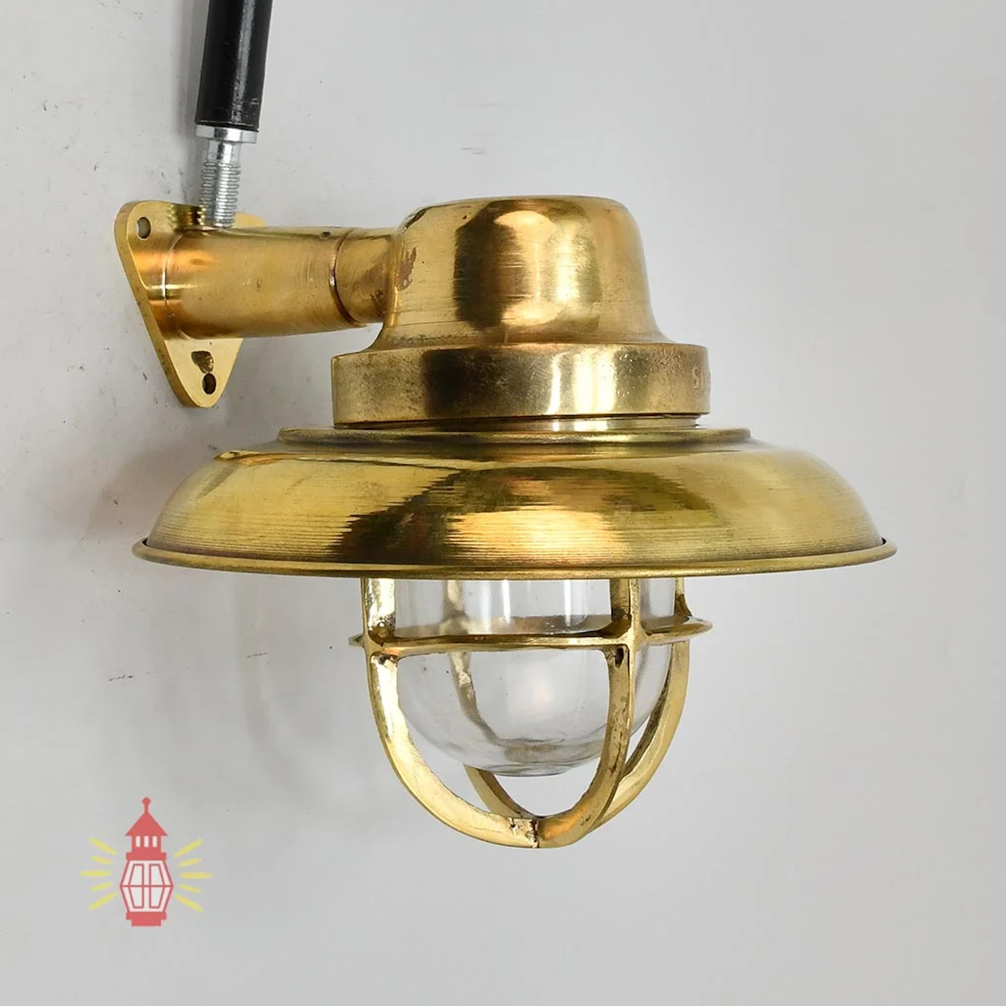 Authentic Vintage 1950s German Wiska Brass Shade Light