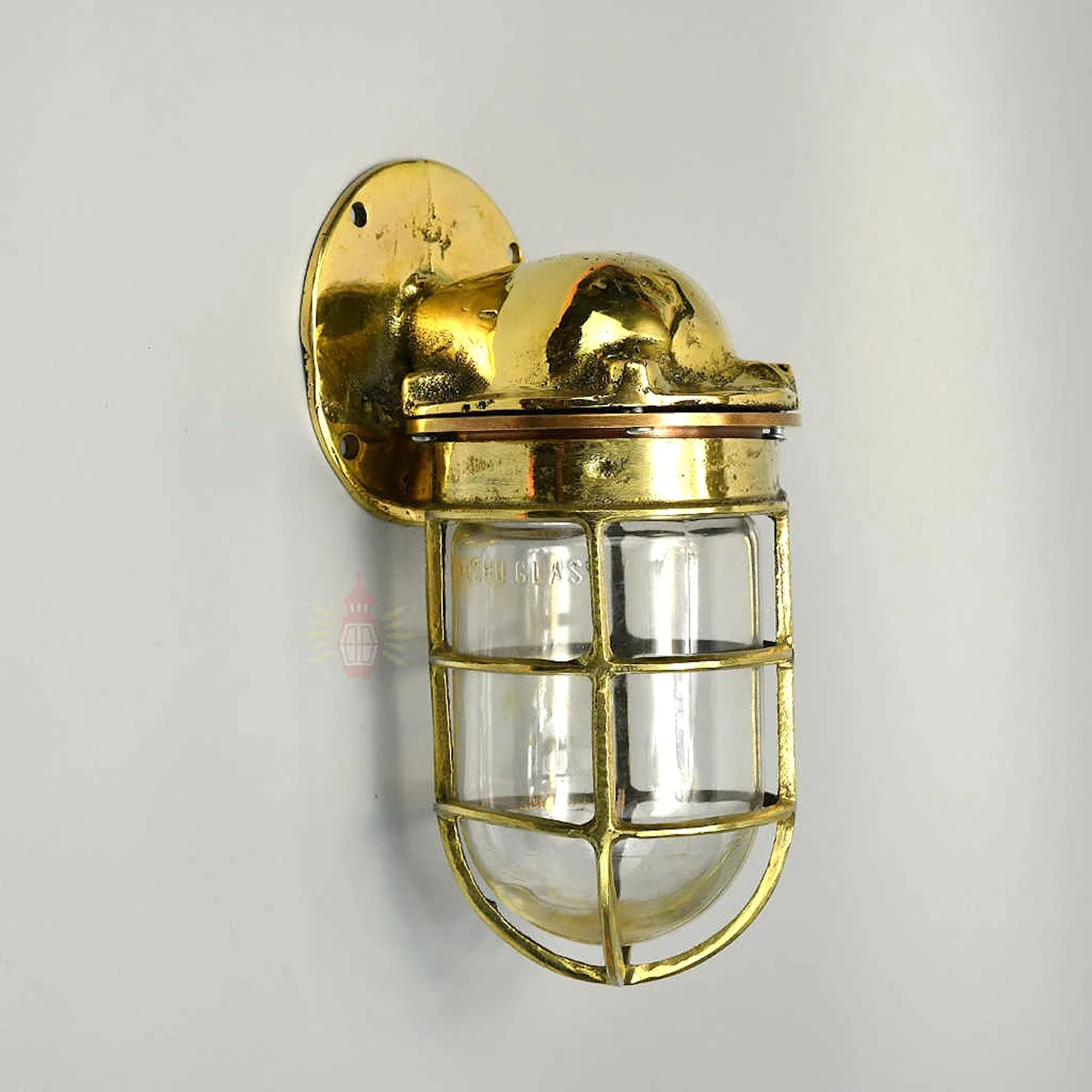 Authentic Vintage Brass 90 Degree Nautical Wall Light