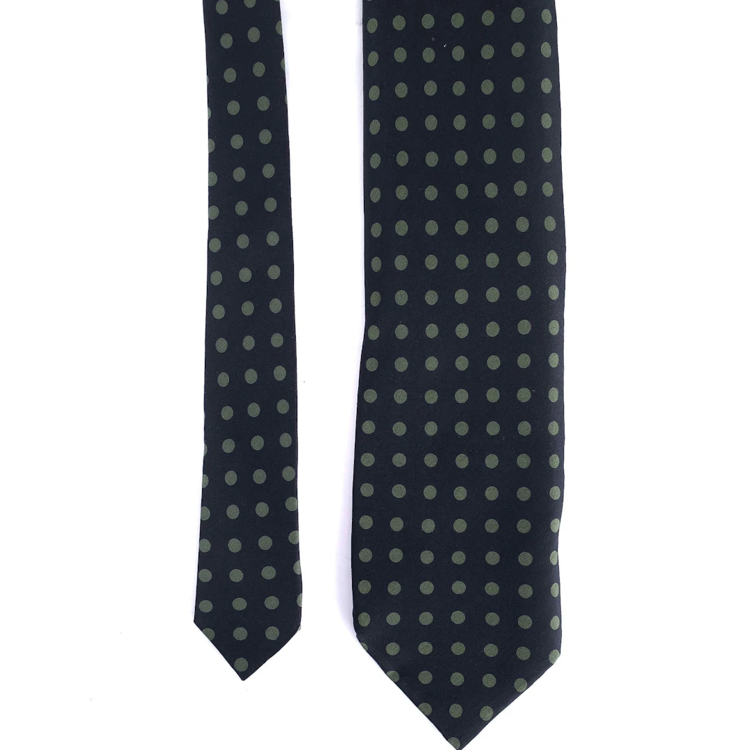 Navy Green Dotted Tie
