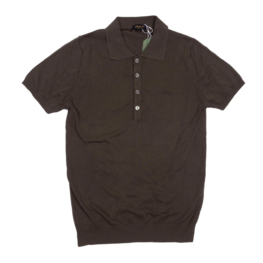 Blugiallo Green Knit Cotton Polo Shirt