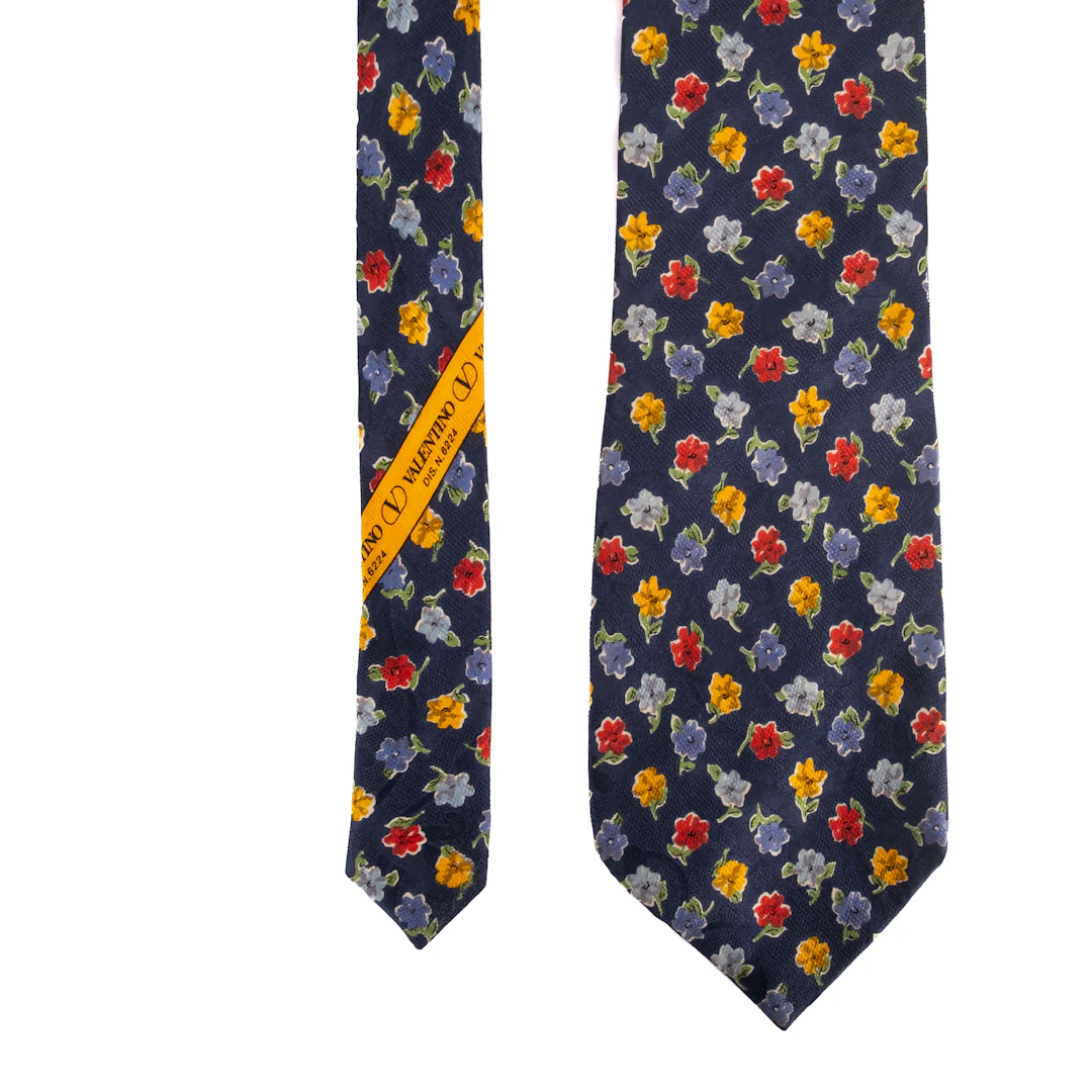 Navy Floral Tie
