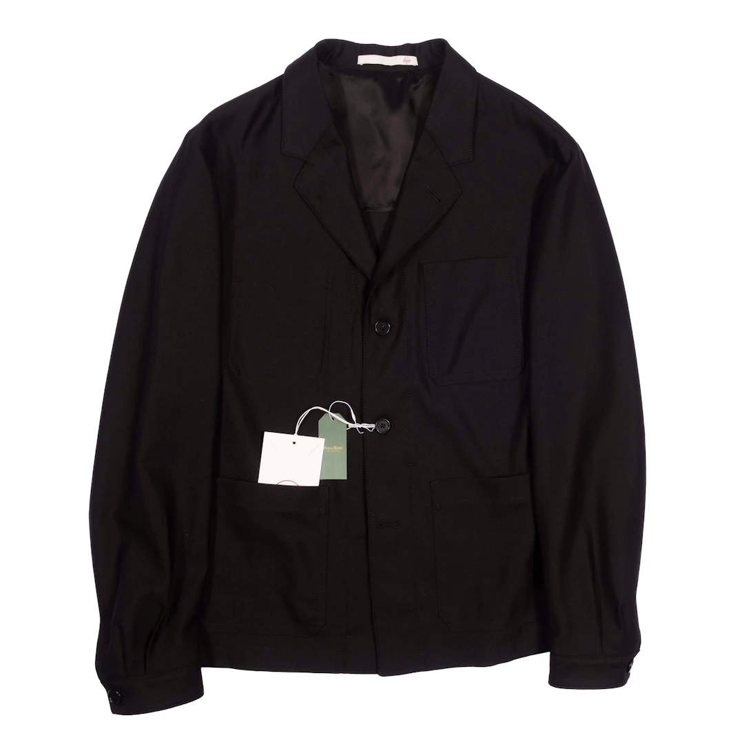 Neapolitan Hand Tailored Black Utility Jacket Sz 52