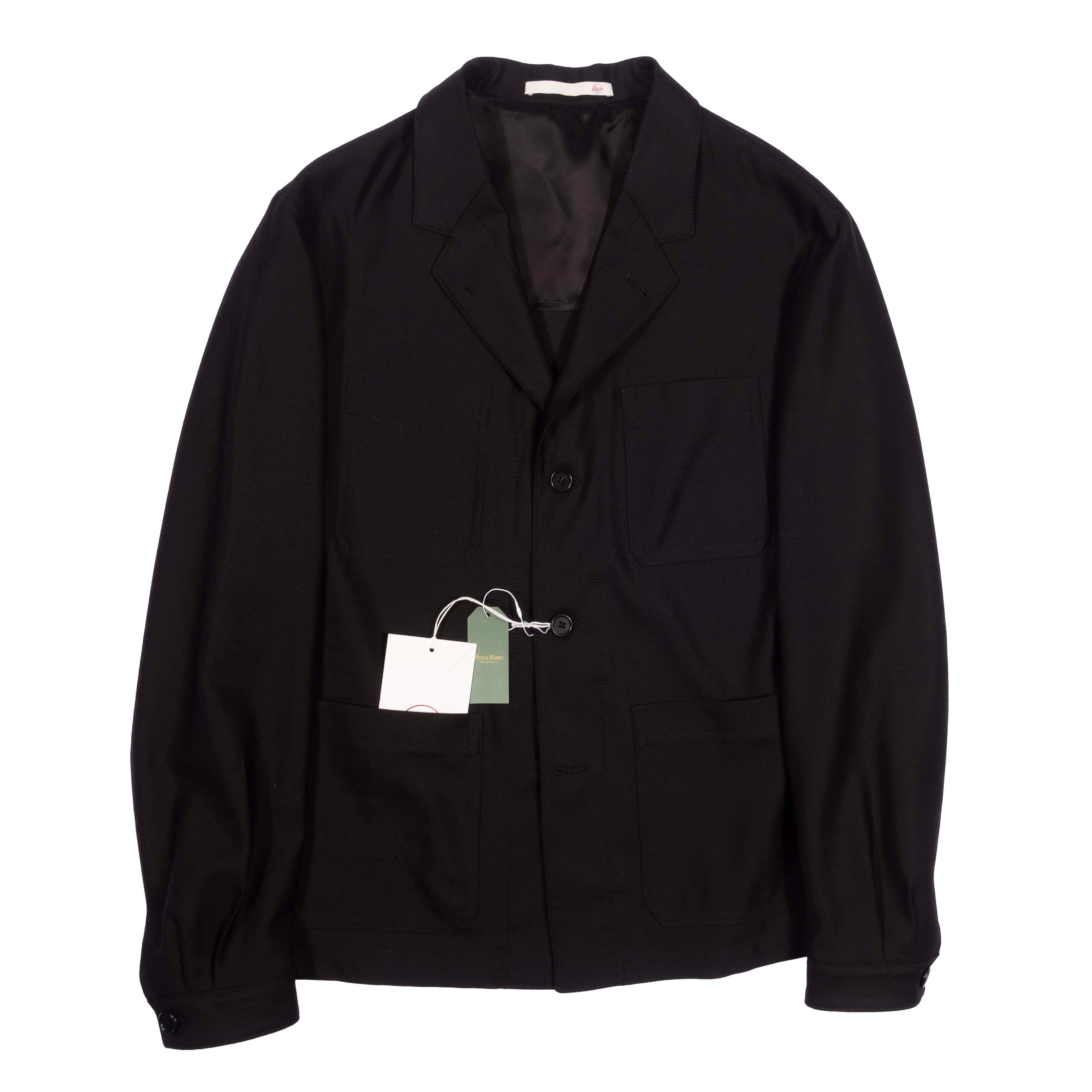 Neapolitan Hand Tailored Black Utility Jacket Sz 52