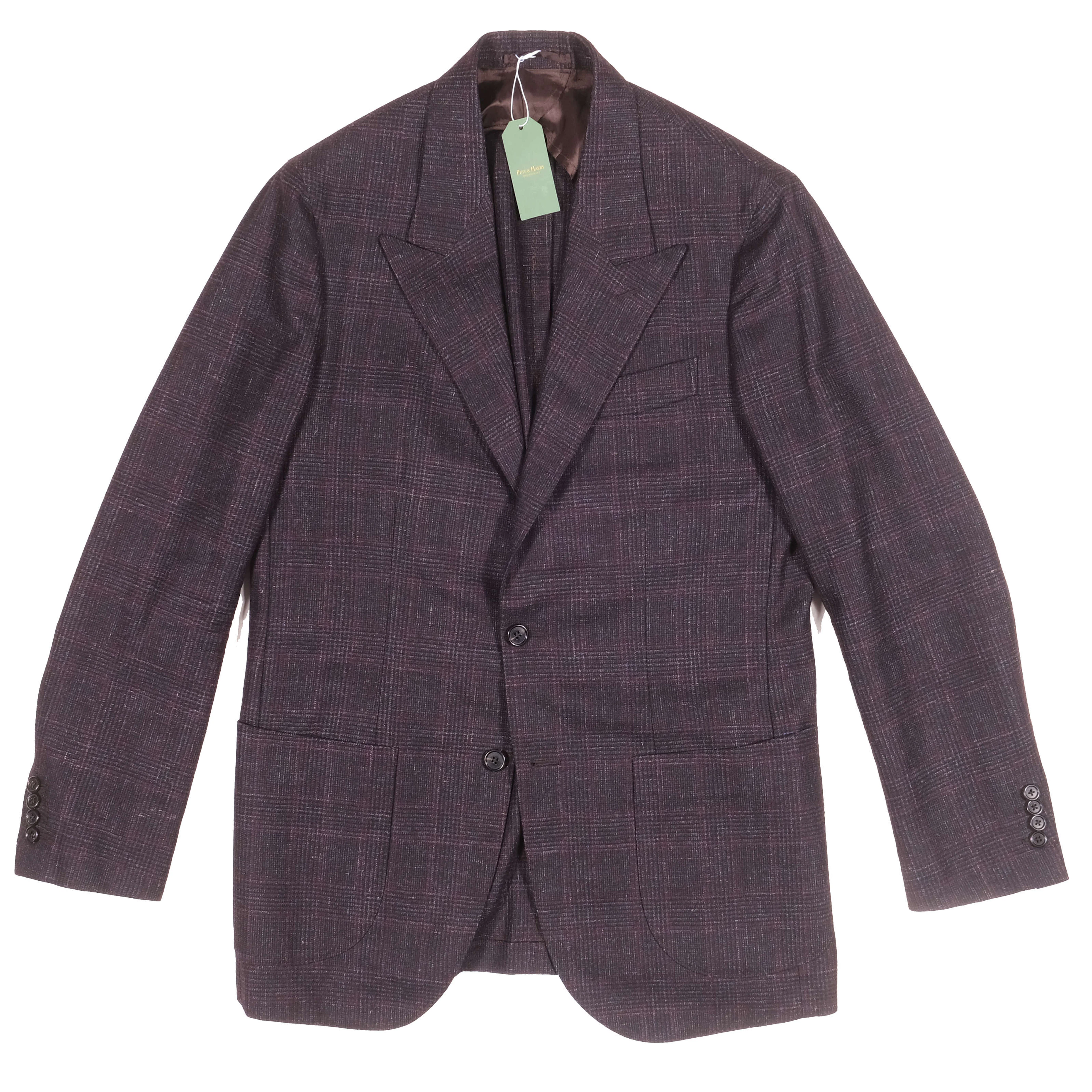 Neapolitan Hand Tailored Purple Check Wool Suit