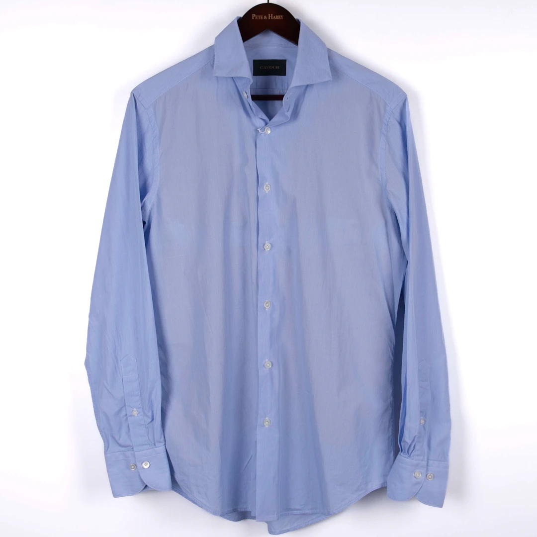 Light Blue Striped Business Shirt