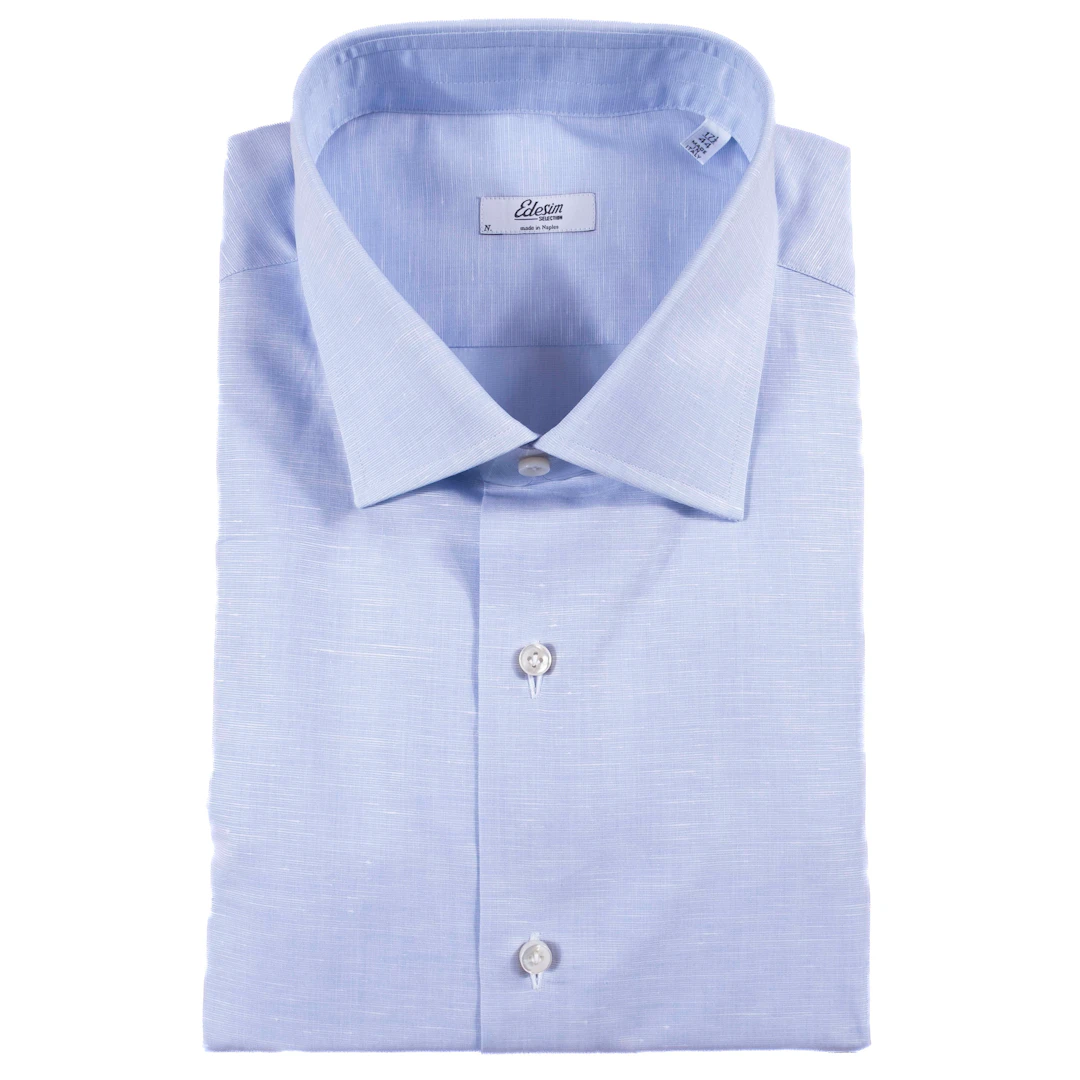 Neapolitan Hand Tailored Light Blue Shirt Sz 44