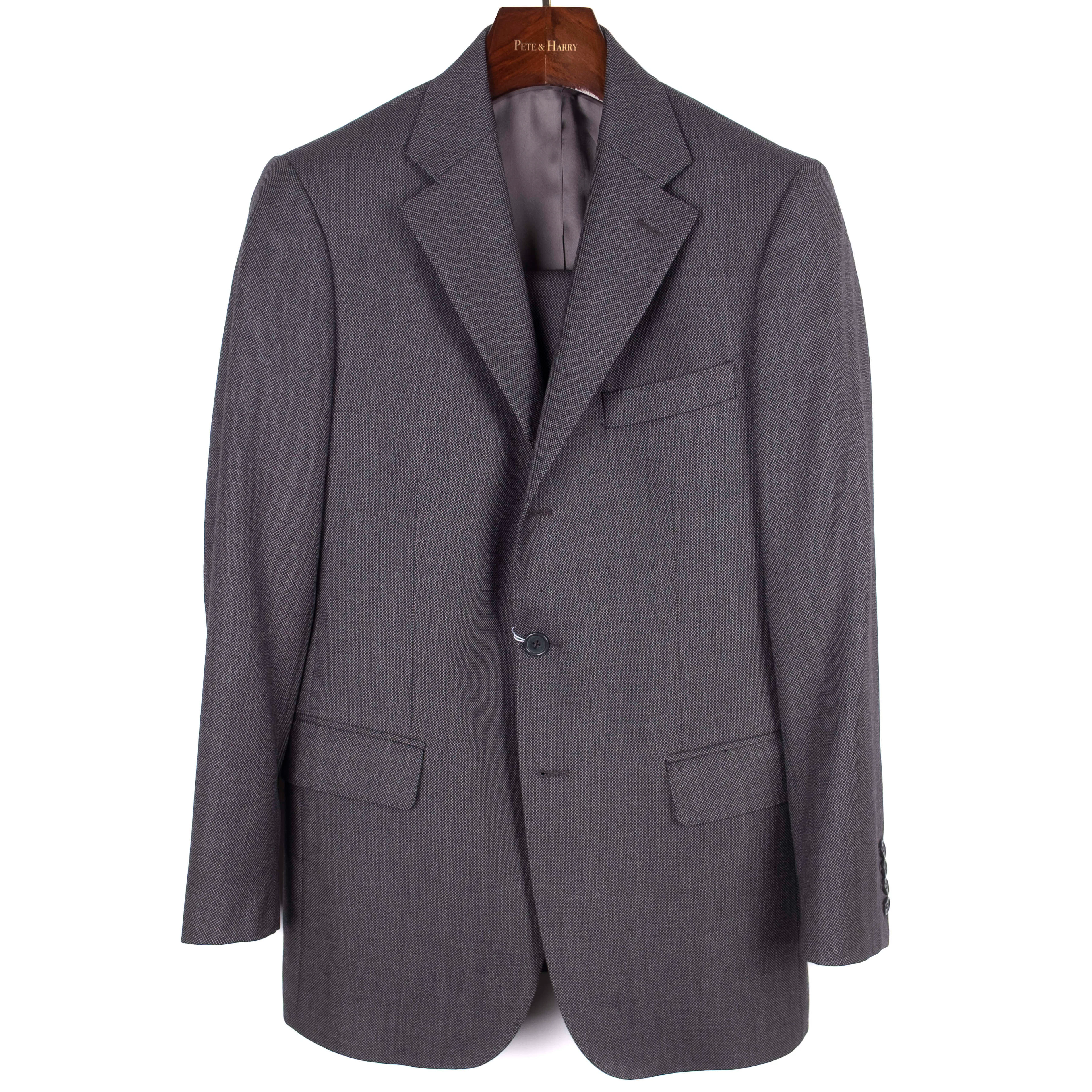 Grey Birdseye Weave Suit