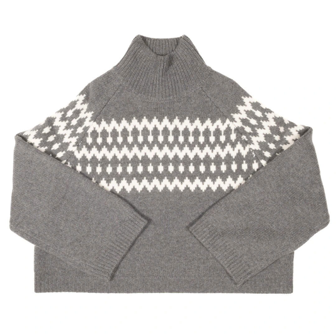 Fair Isle turtleneck Grey Cashmere