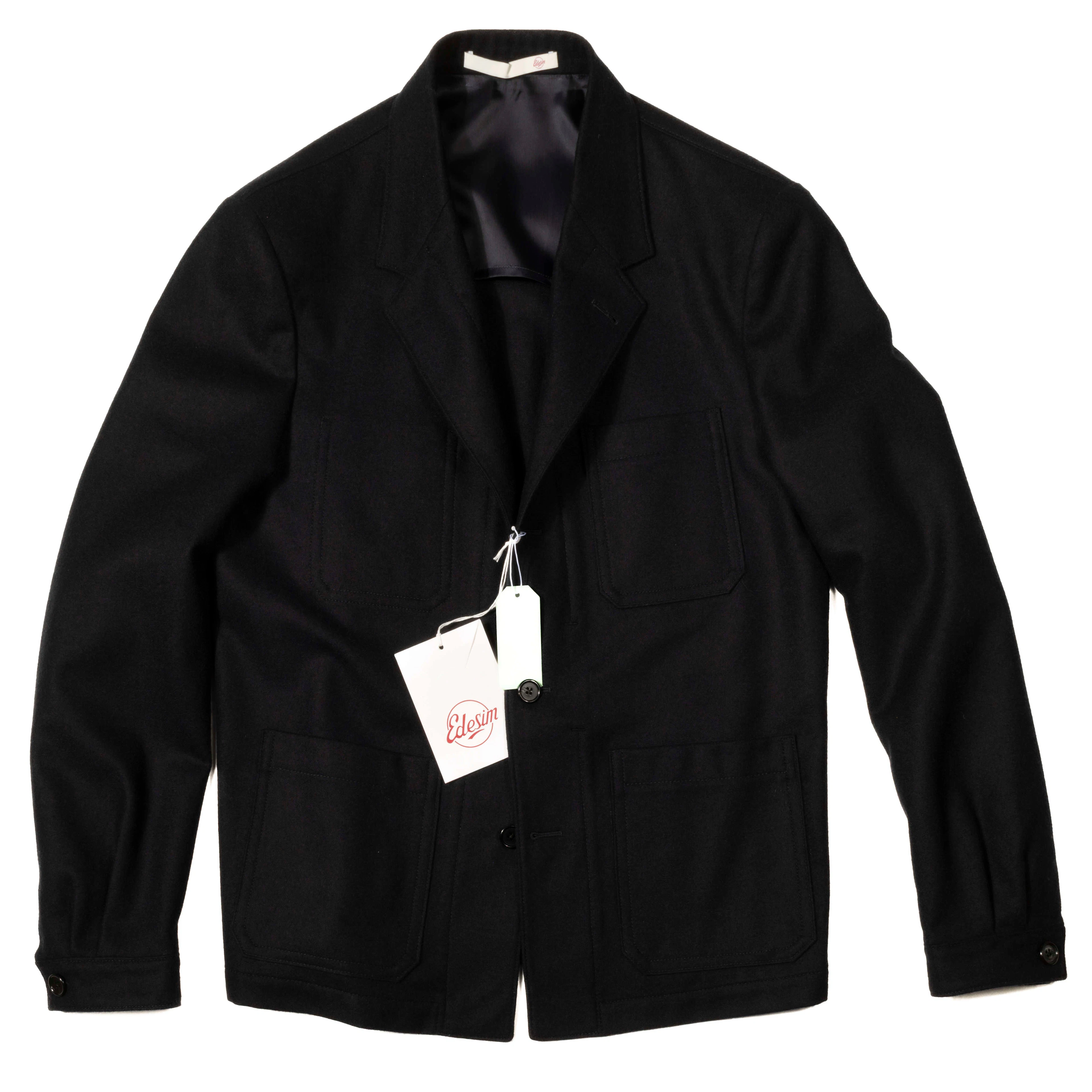Neapolitan Hand Tailored Navy Utility Jacket, Wool Sz 52