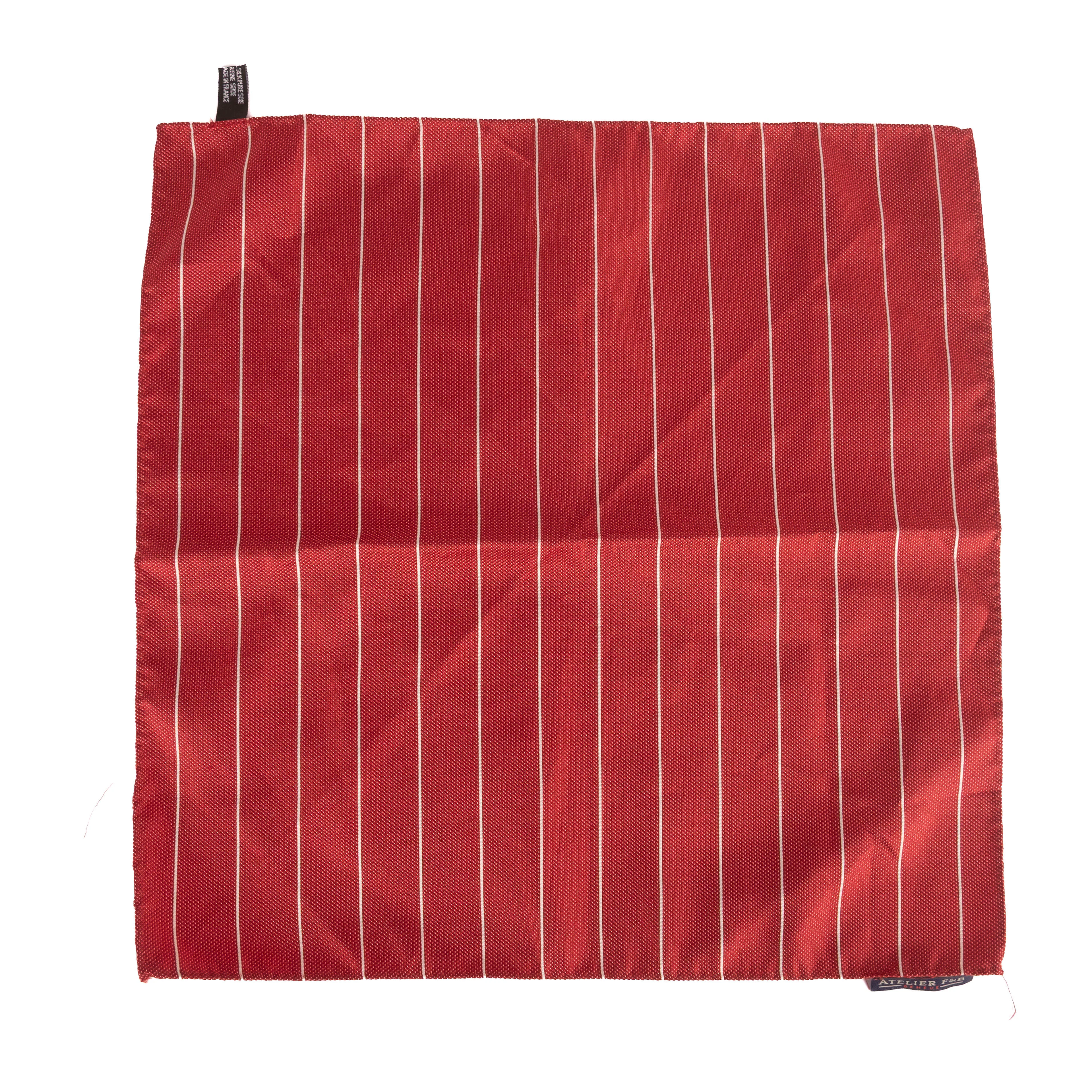 Red Striped Pocket Square