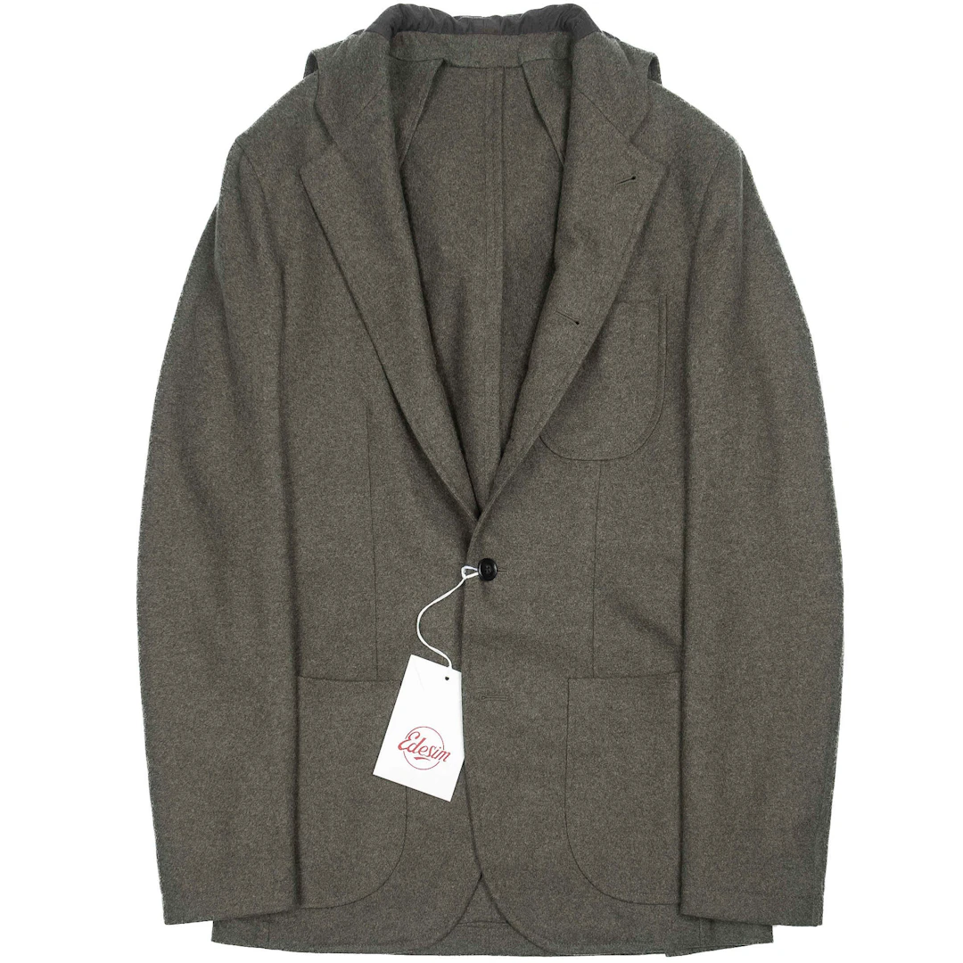 Neapolitan Hand Tailored Hooded Green Jacket 54