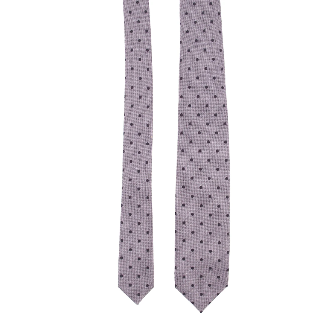 Grey Tie with Black Dots