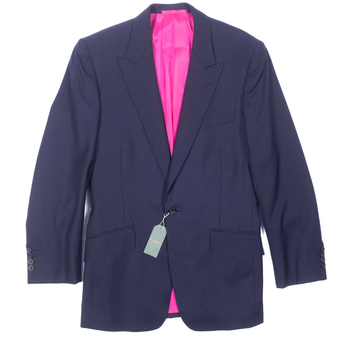 Whitcomb & Shaftesbury Navy Bespoke Sport Coat Sz 48