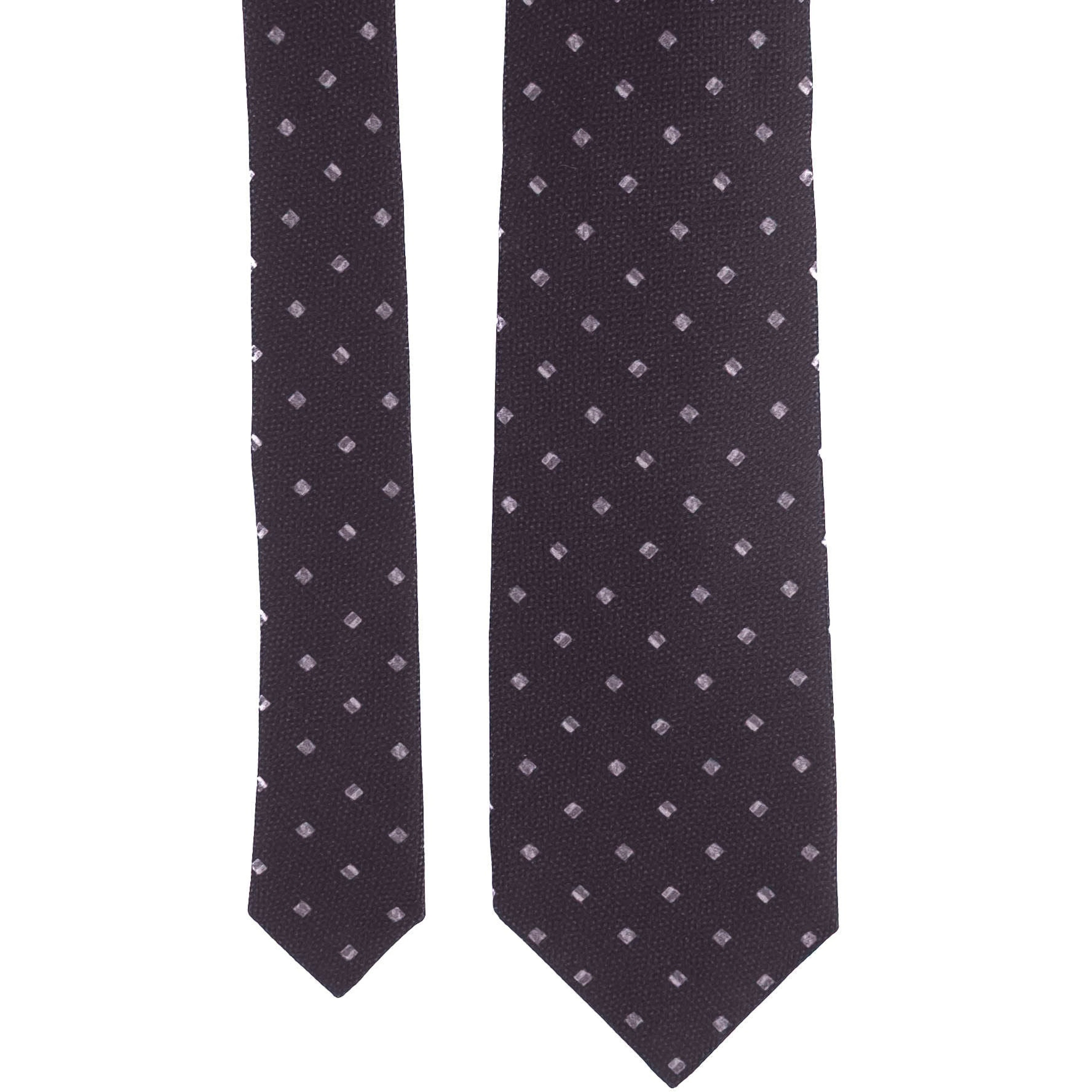 Navy Tie with White Dots