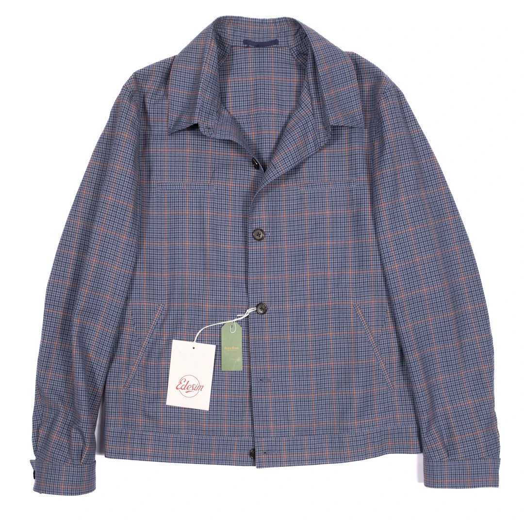 Neapolitan Hand Tailored Blue Check Holland & Sherry Jacket Sz 50