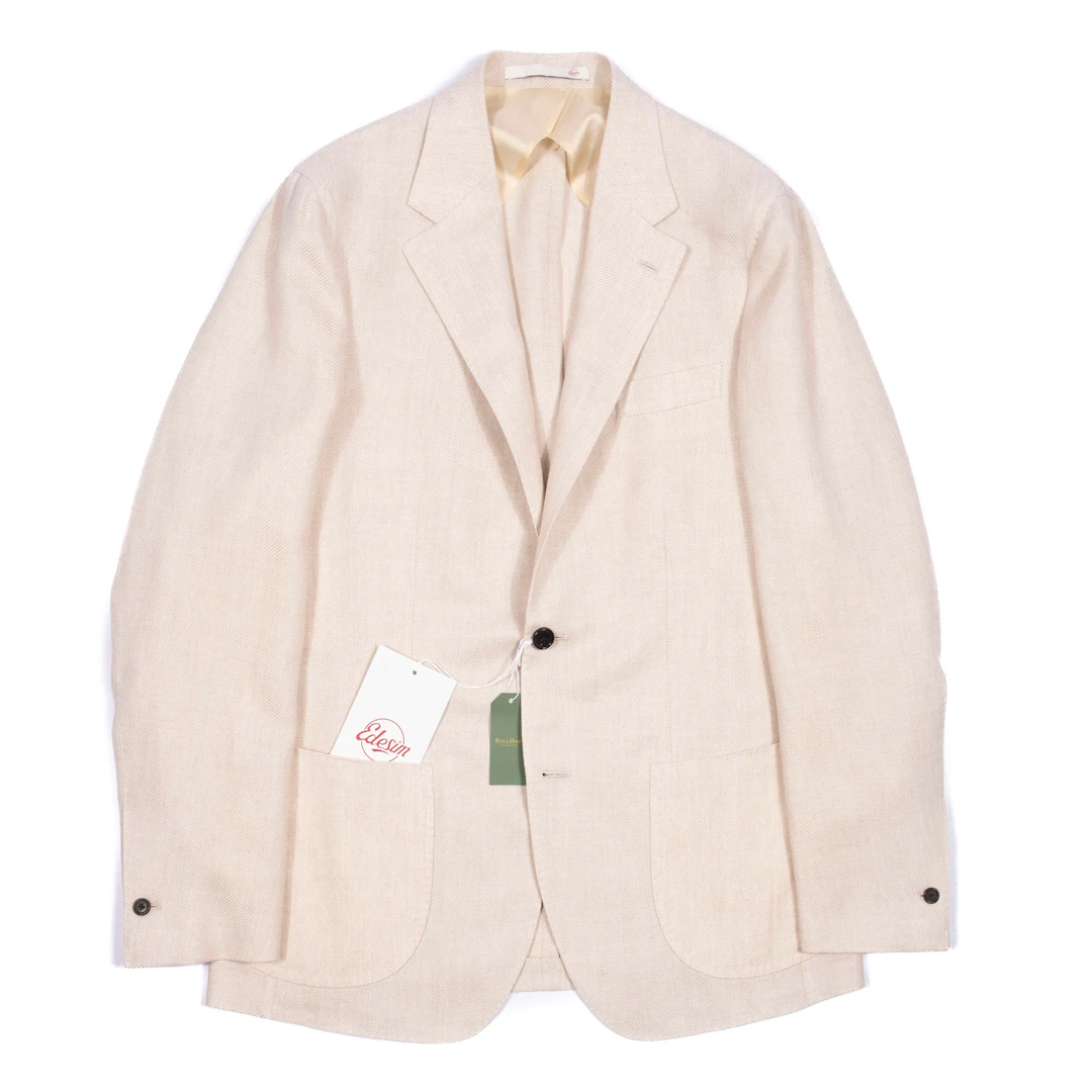 Neapolitan Hand Tailored Drapers Off White Sport Coat, 46