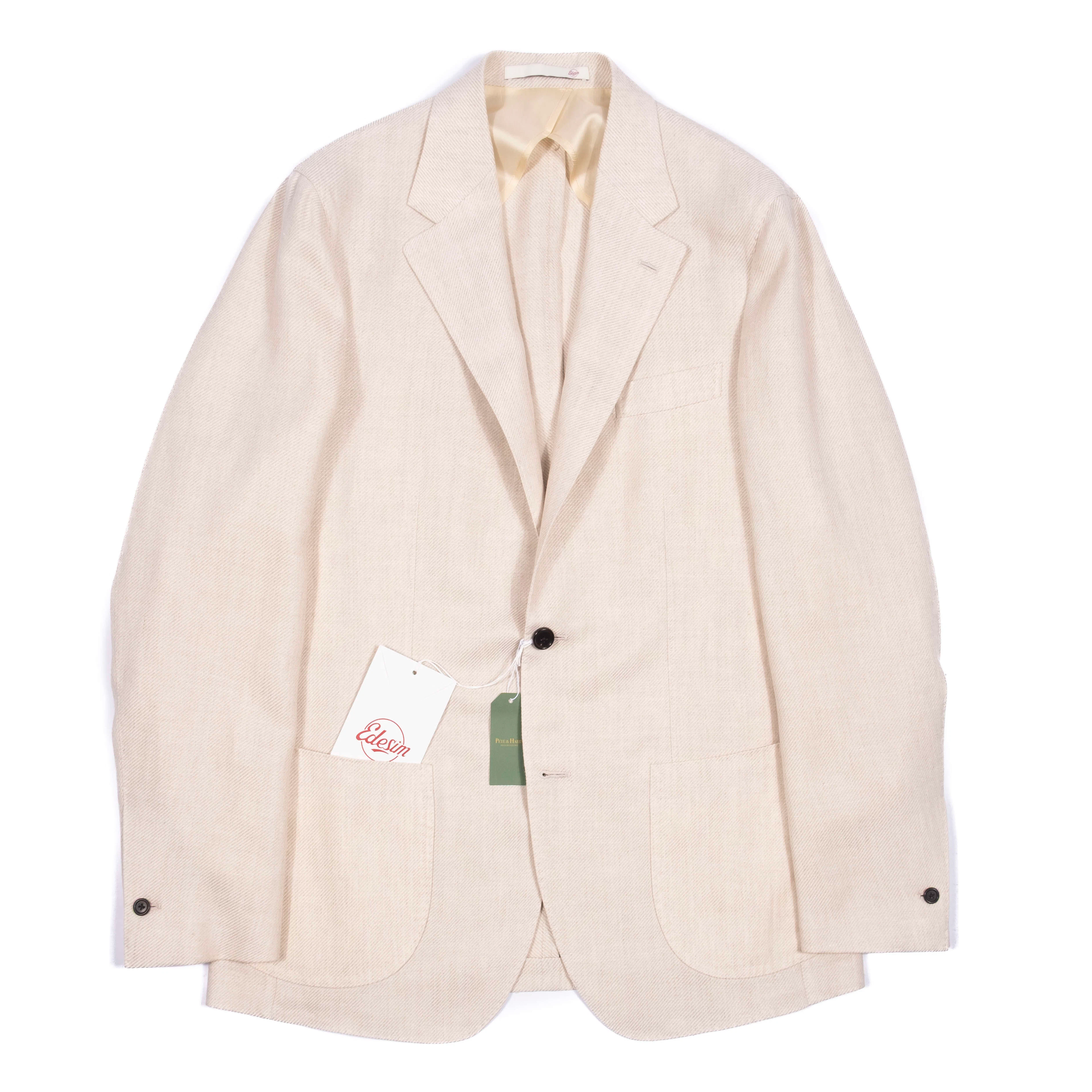Neapolitan Hand Tailored Drapers Off White Sport Coat, 46