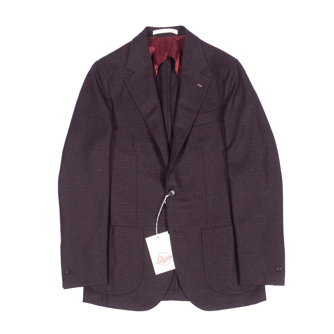Neapolitan Hand Tailored Brown and Burgundy Check Drapers Flannel