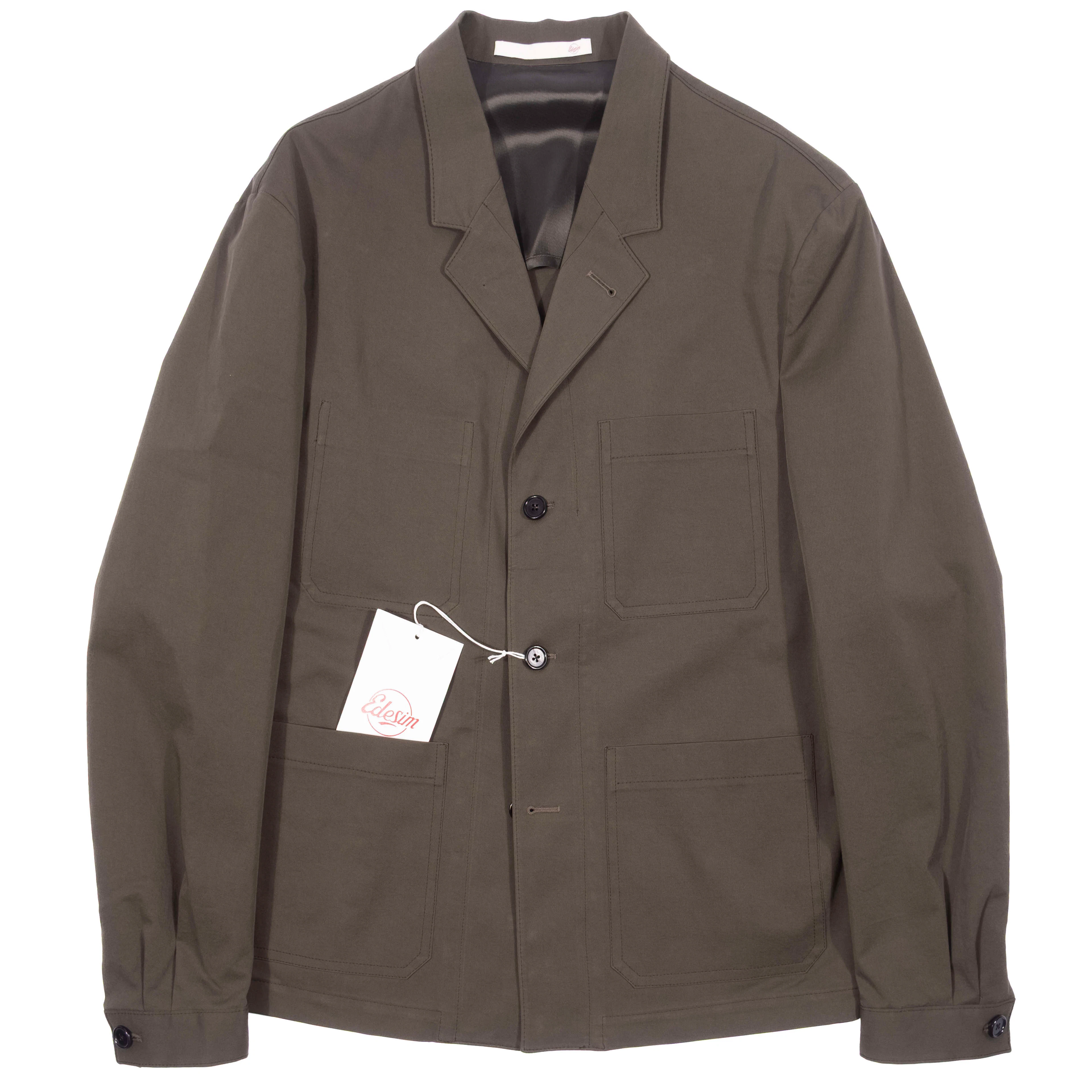 Neapolitan Hand Tailored Green Cotton Utility Jacket Size 52