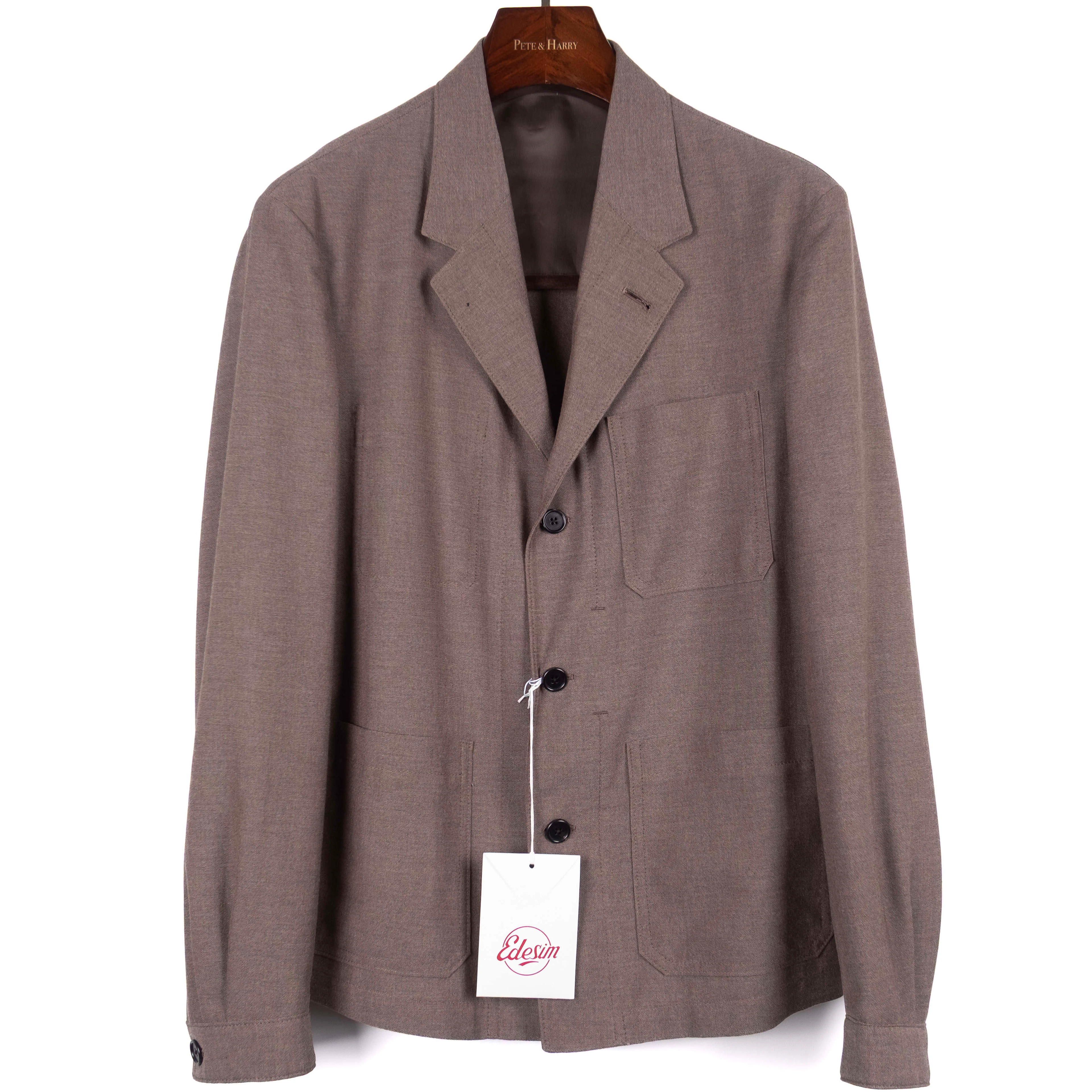 Neapolitan Hand Tailored Brown Utility Jacket, Sz 52