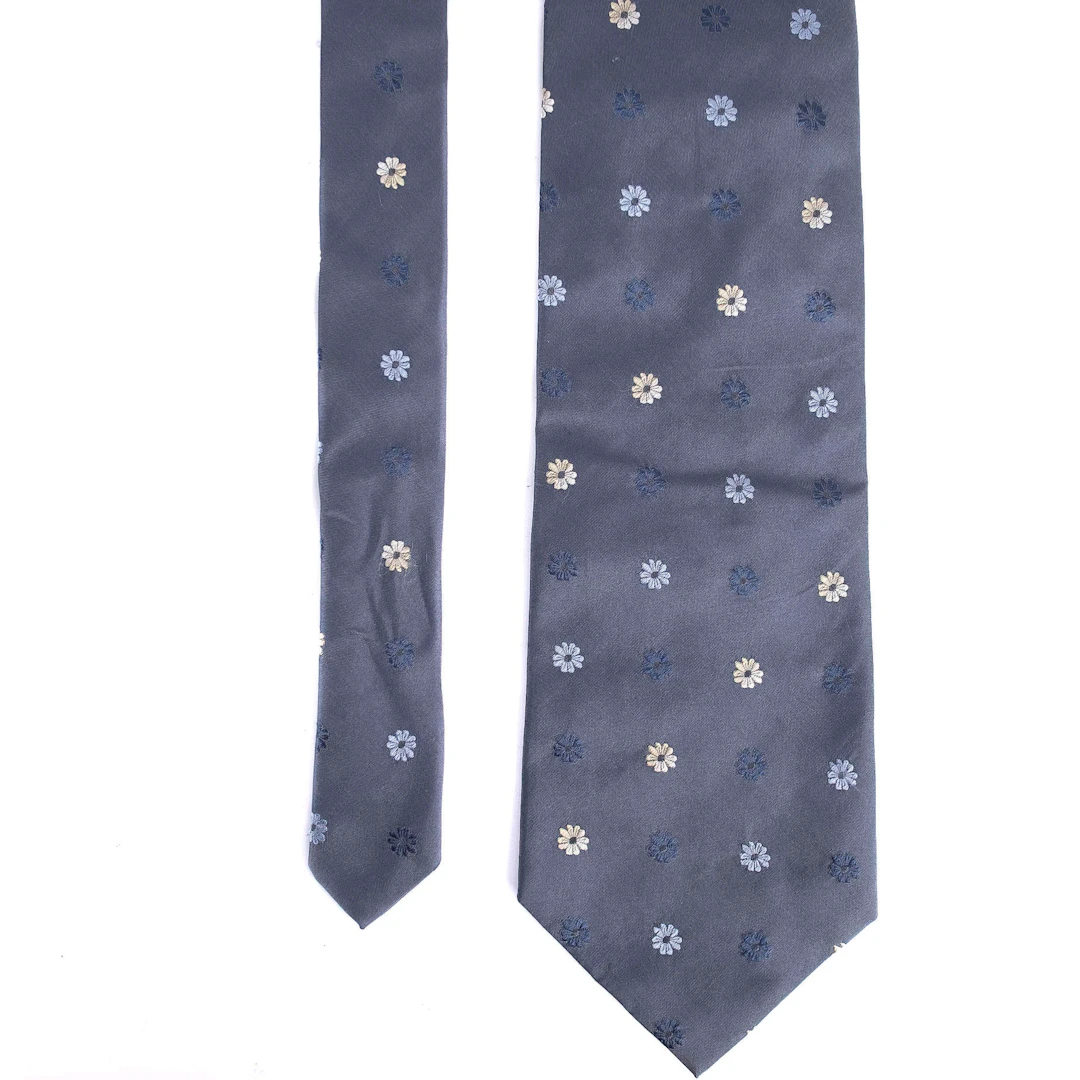 Grey Floral Tie