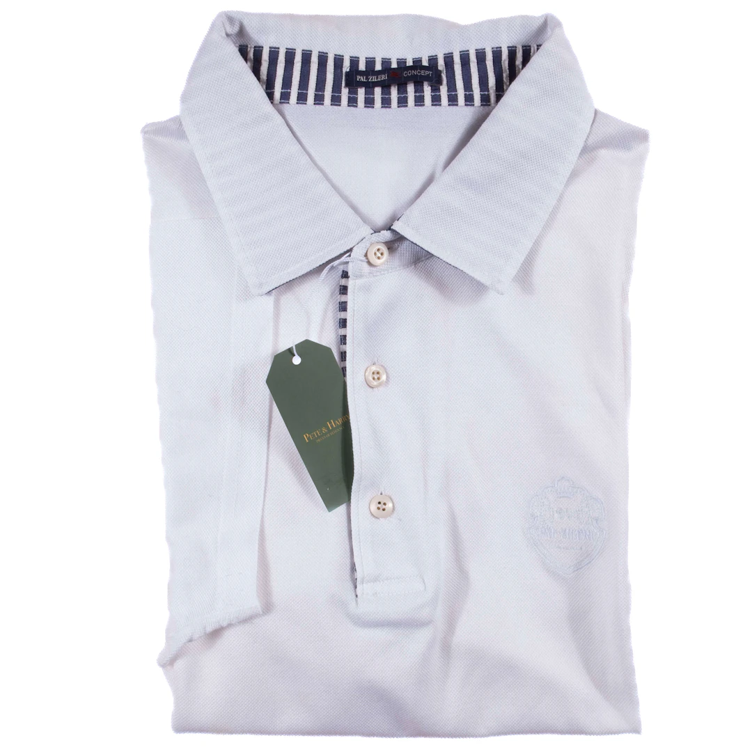 Pal Zileri White Short Sleeve Polo Shirt Sz XXL