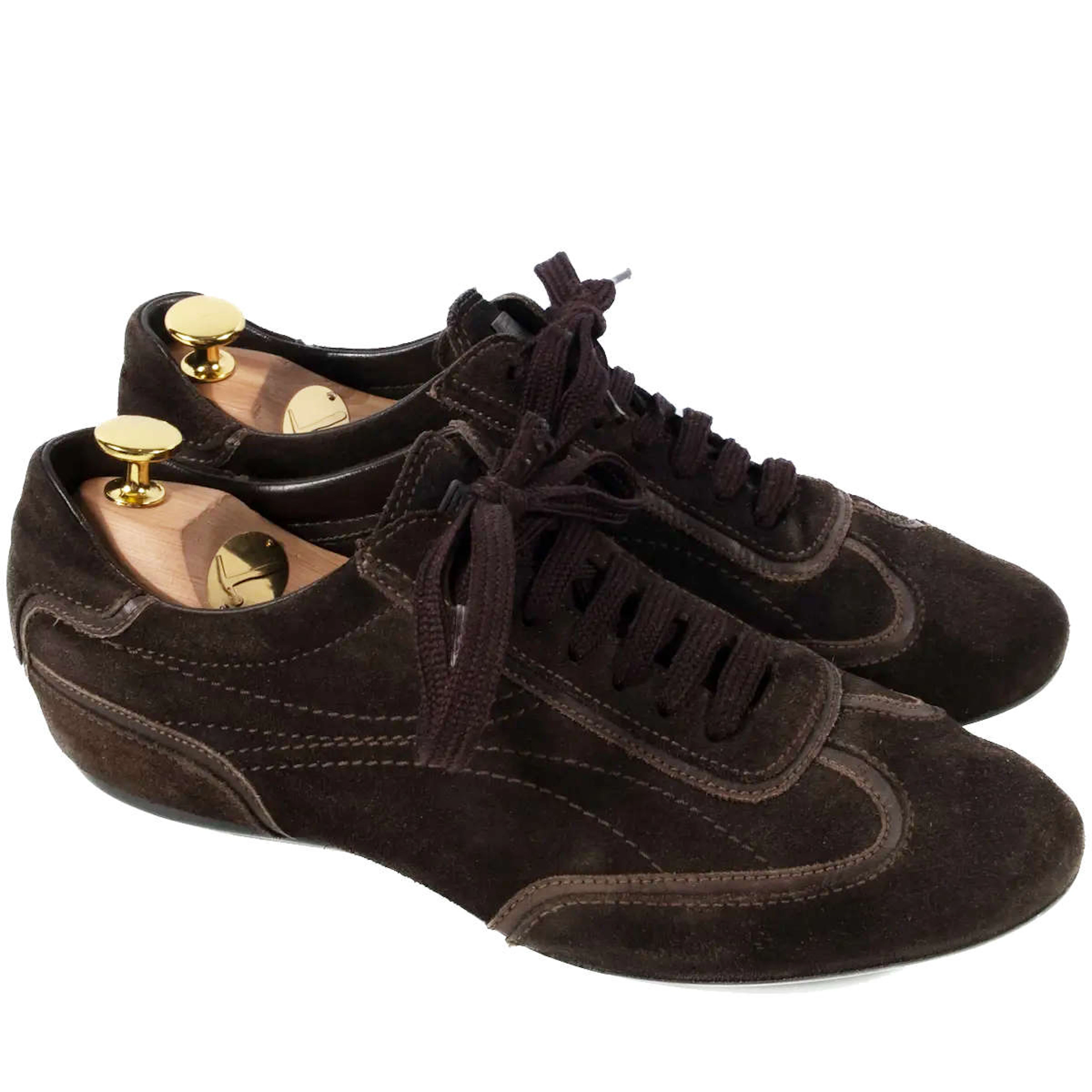 Louis Vuitton Brown Suede Sneakers 40 (EU)