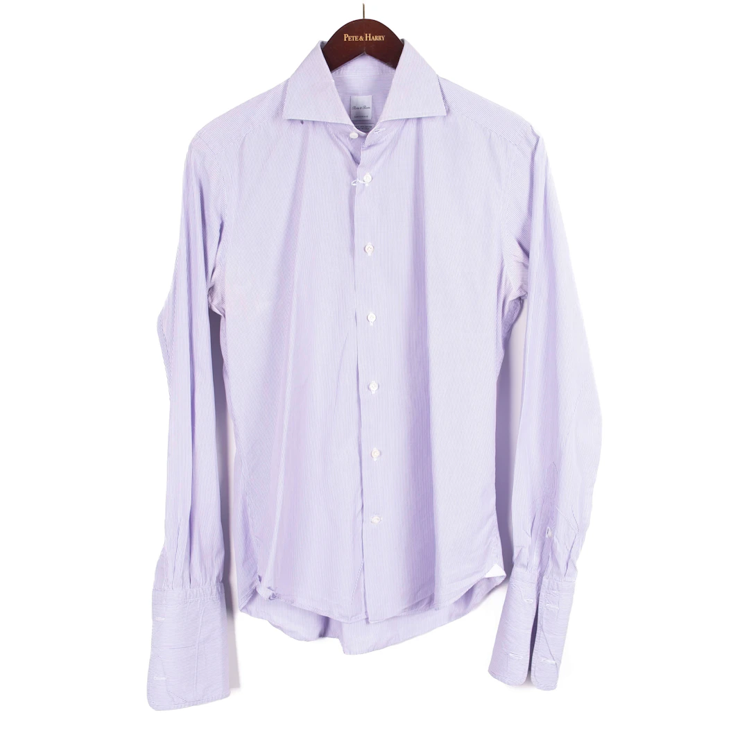 Blue Striped French Cuff Shirt