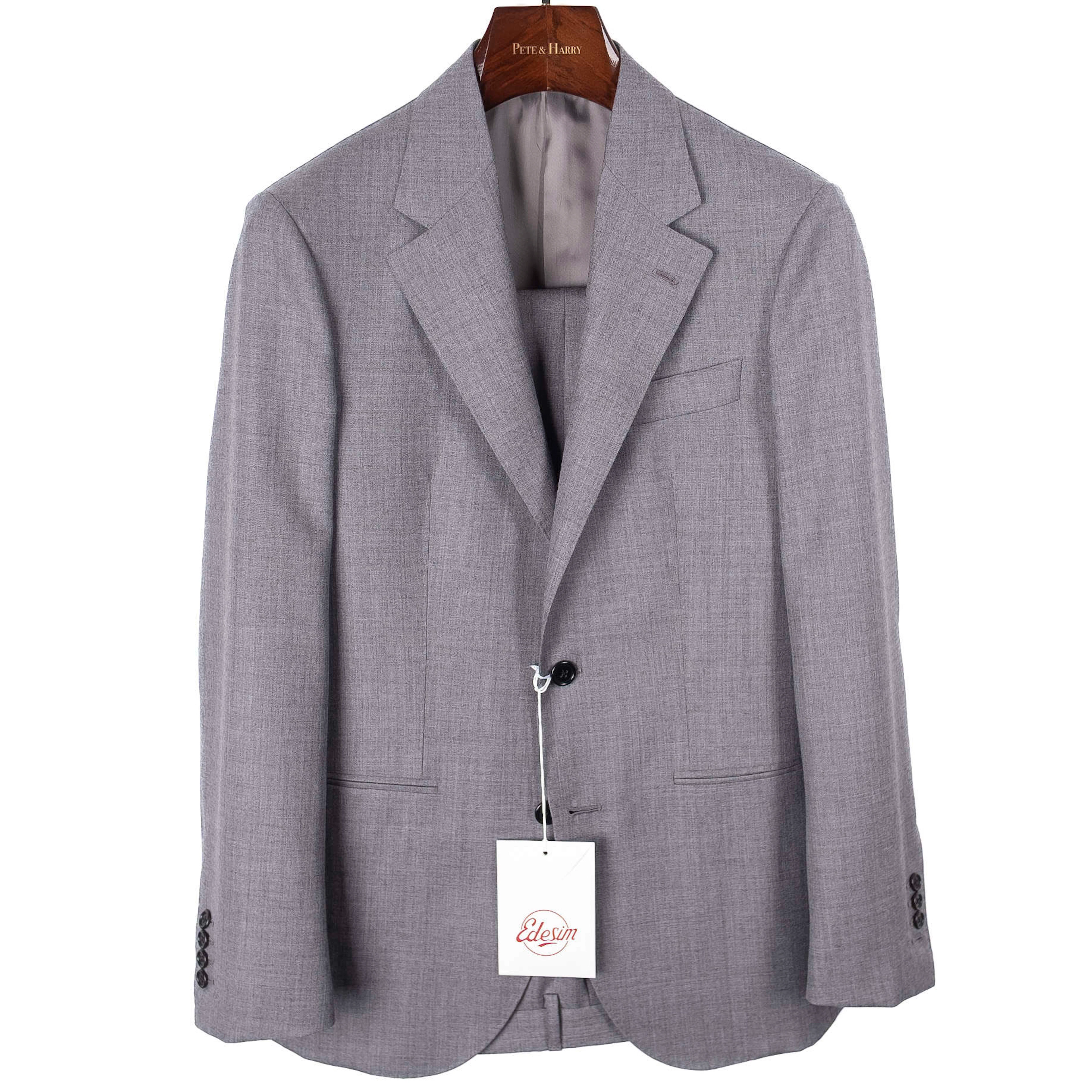 Neapolitan Hand Tailored Dugdale Grey High Twist Wool Suit 48
