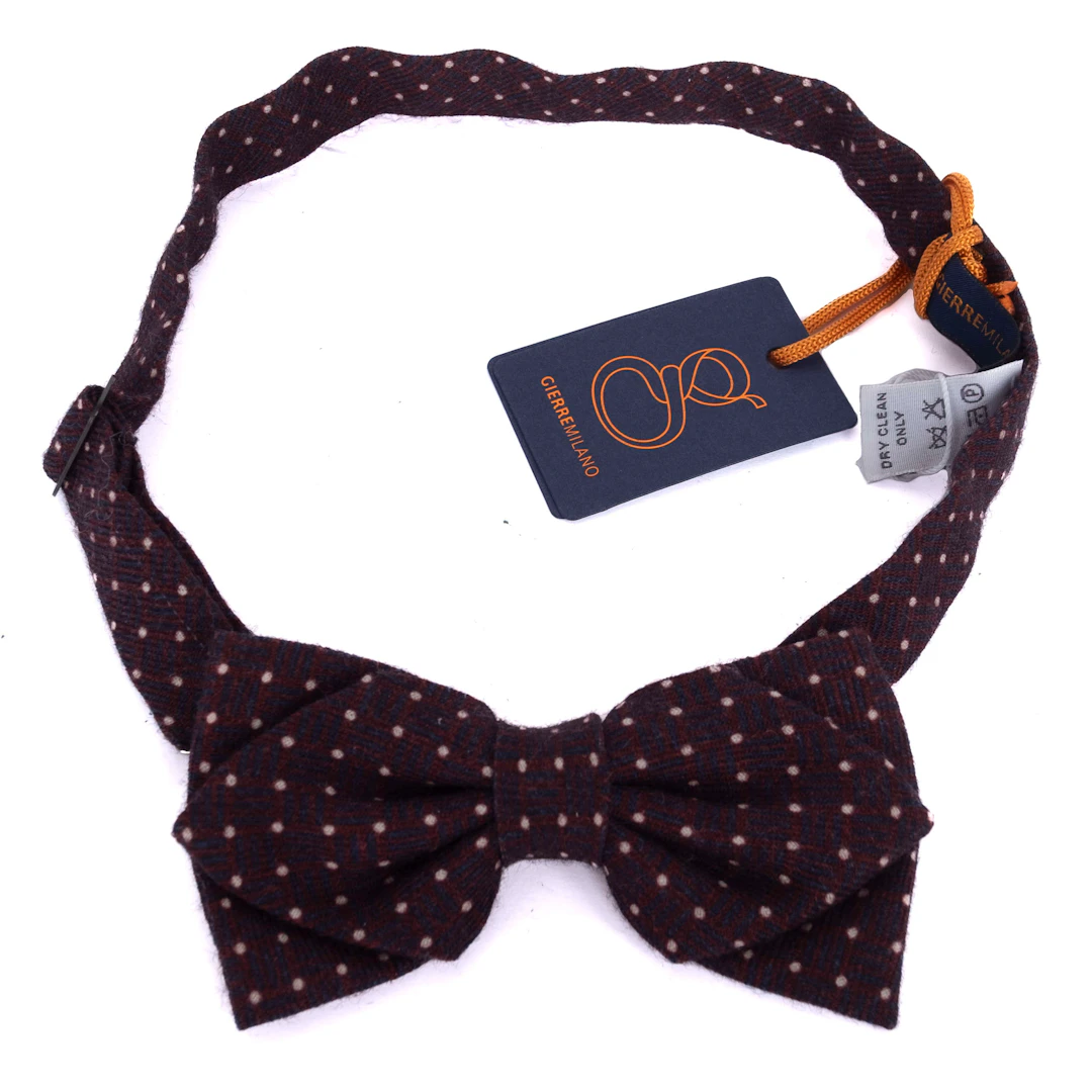 Burgundy Dotted Bow Tie