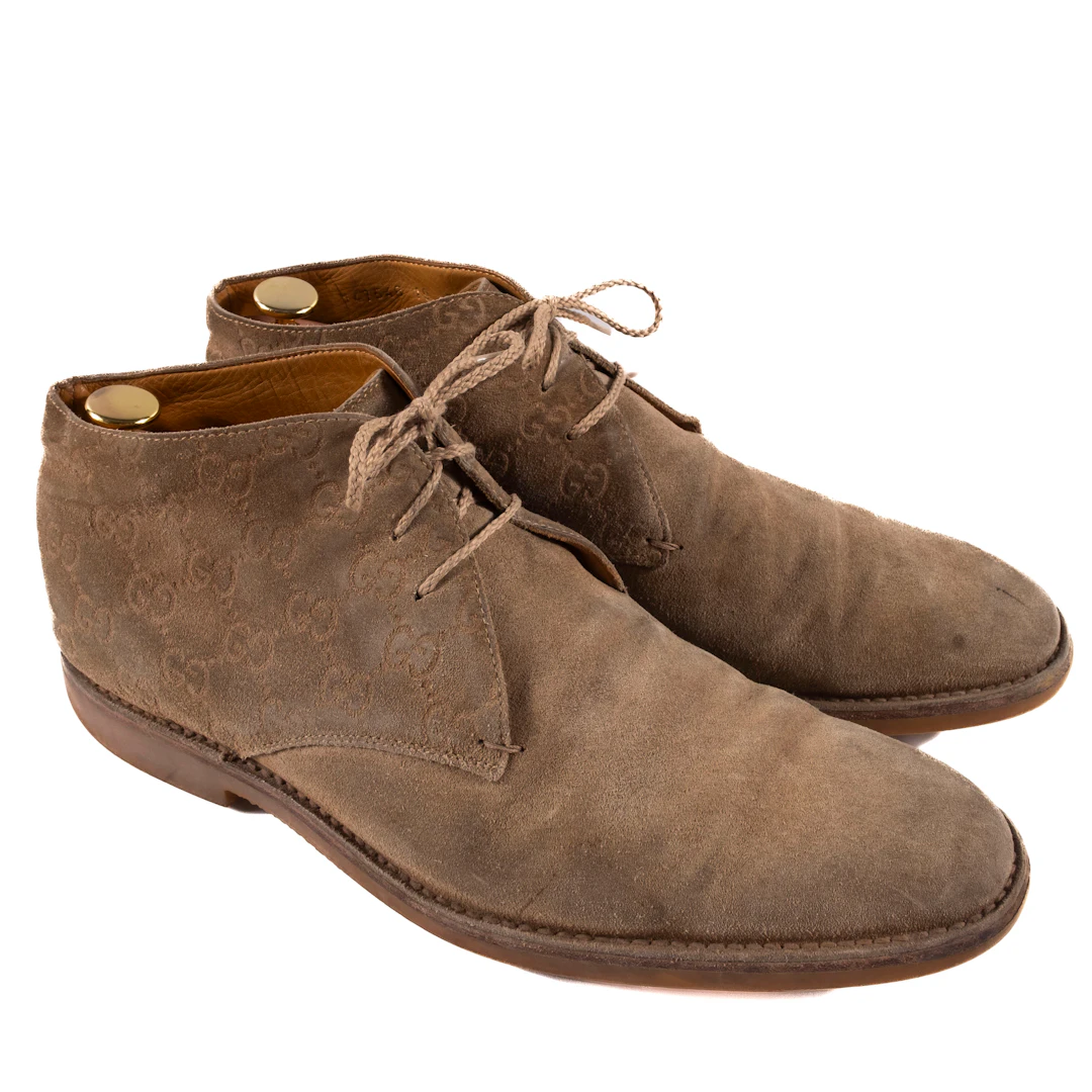 Gucci Beige Suede Chukka Boots Sz 44