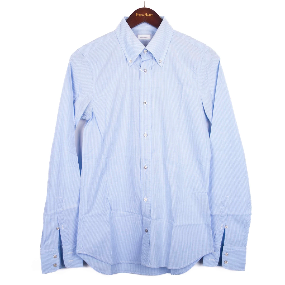 Blue and White Striped Buttondown Shirt