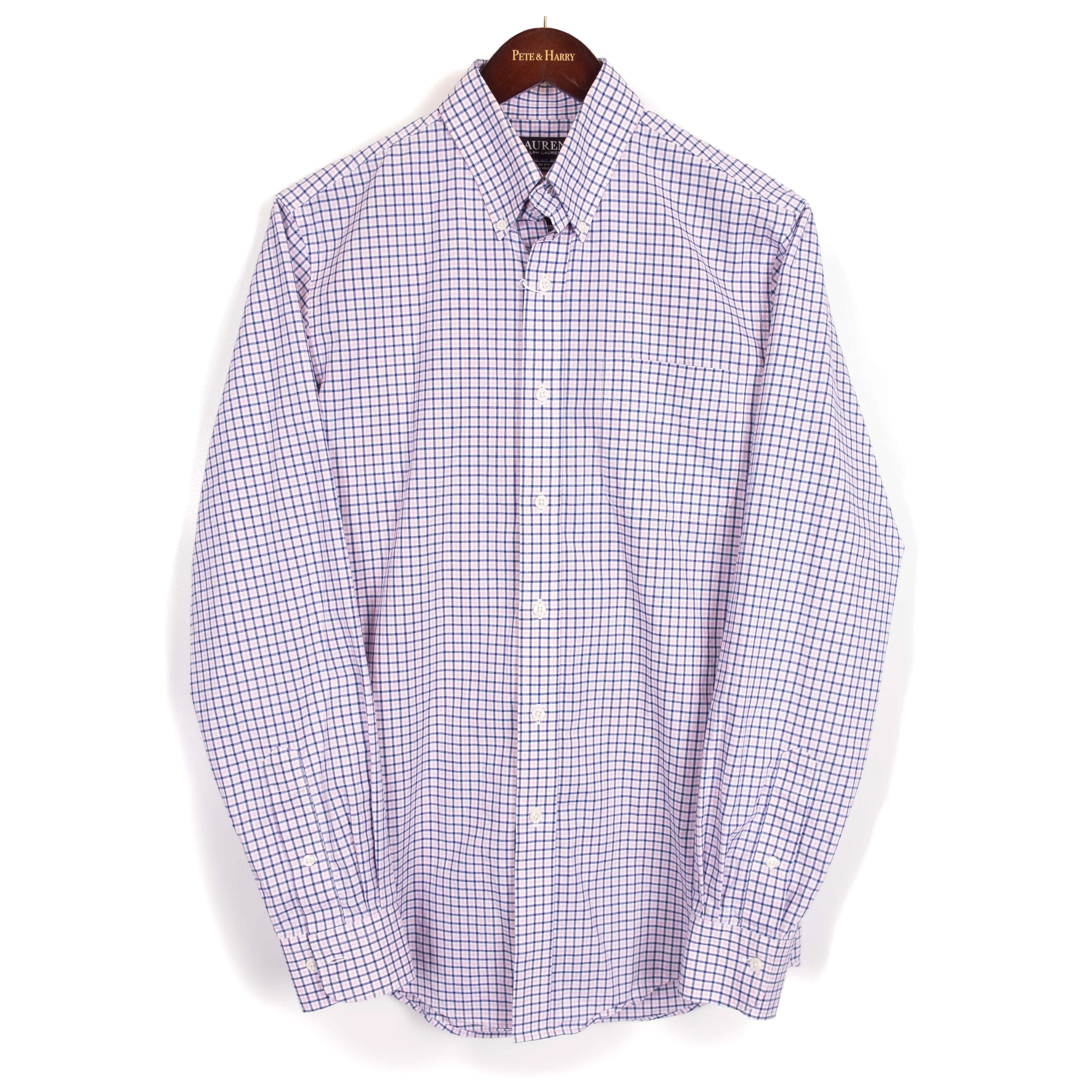 Ralph Lauren White, Pink and Blue Checks Buttondown Shirt