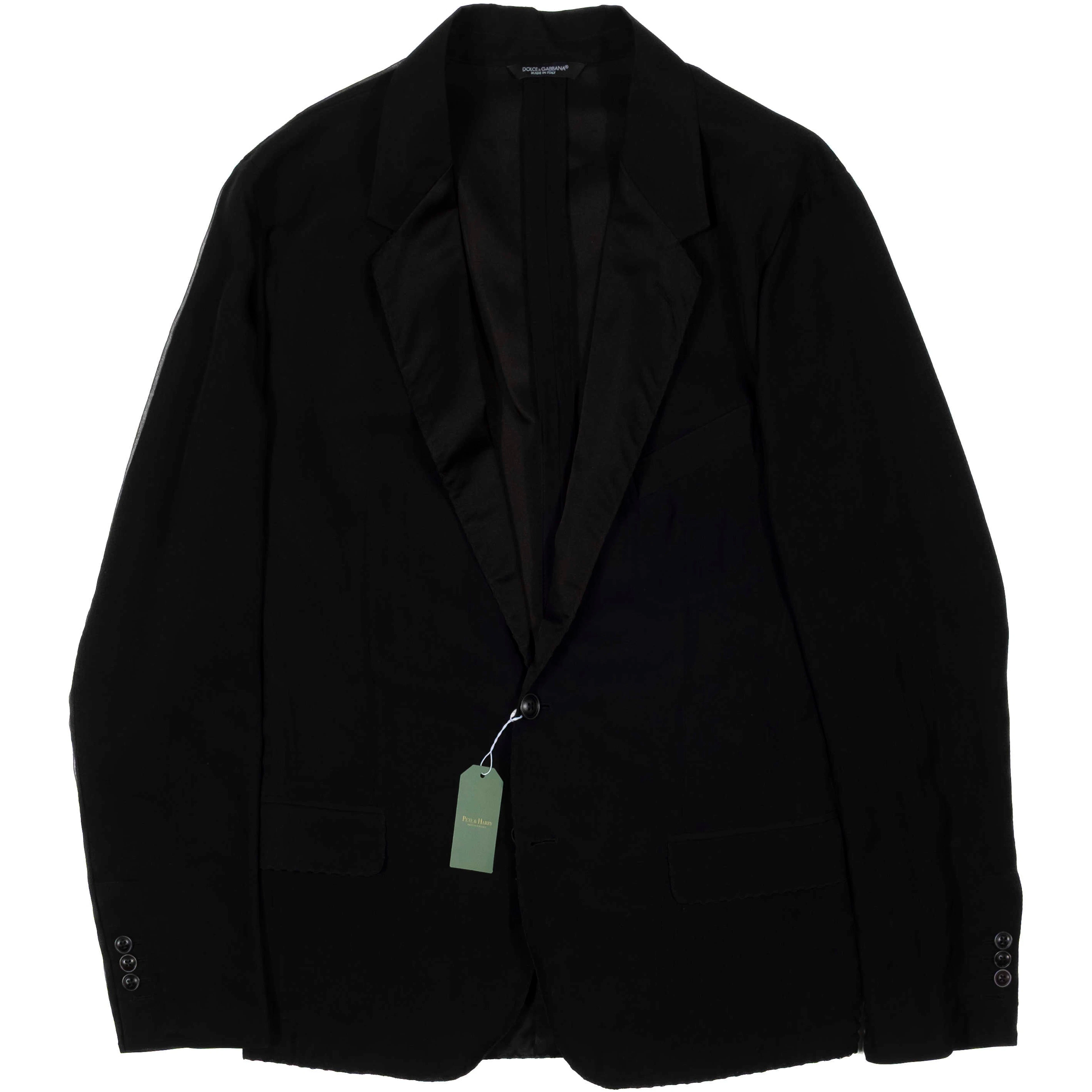 Dolce & Gabbana Black Silk Sport Coat Sz 50