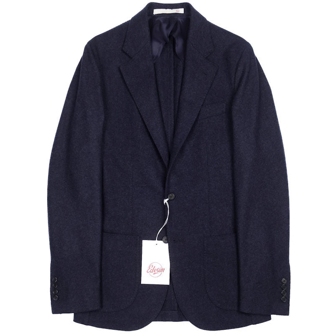 Neapolitan Hand Tailored Navy Drapers Flannel Sport Coat