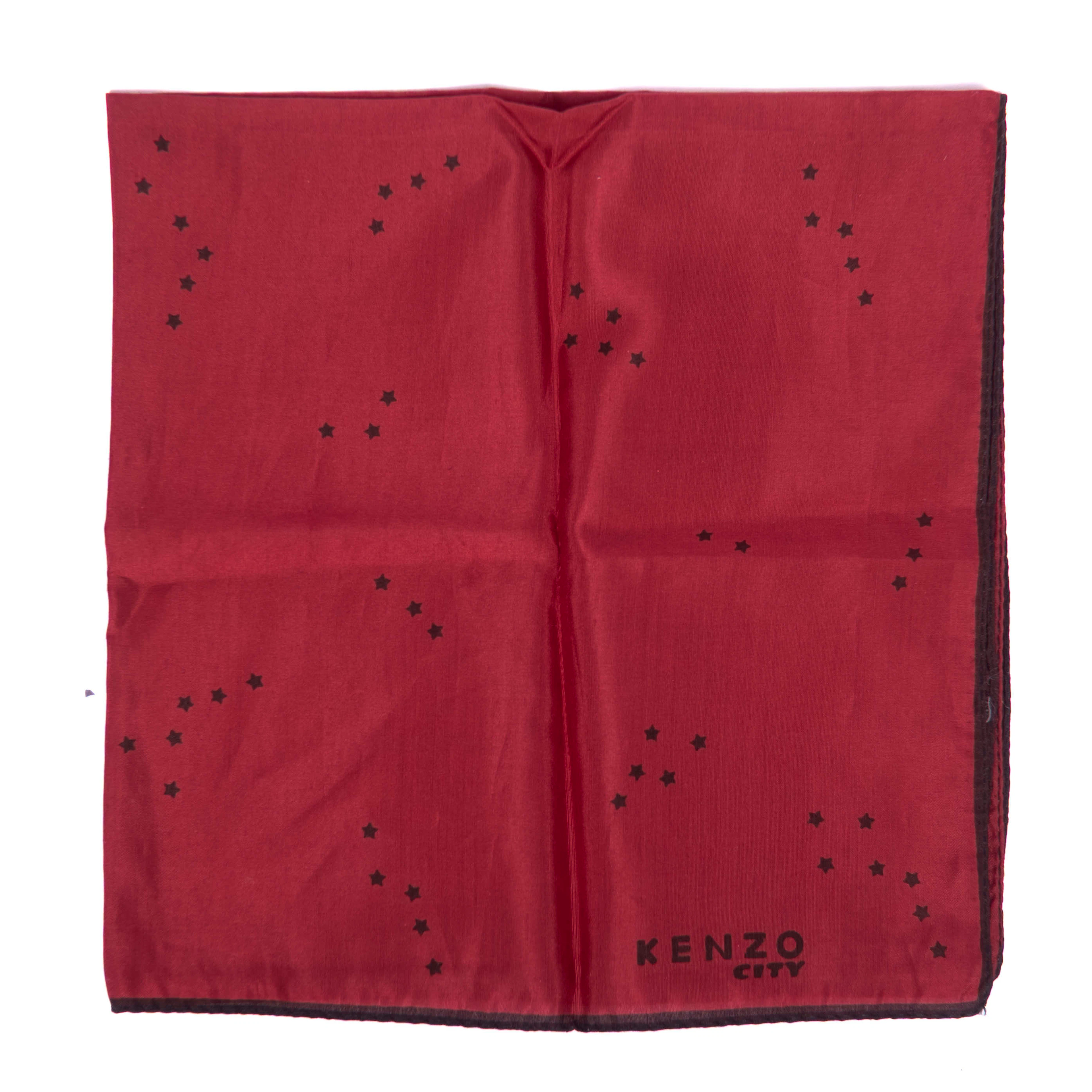 Red Pocket Square with Black Stars
