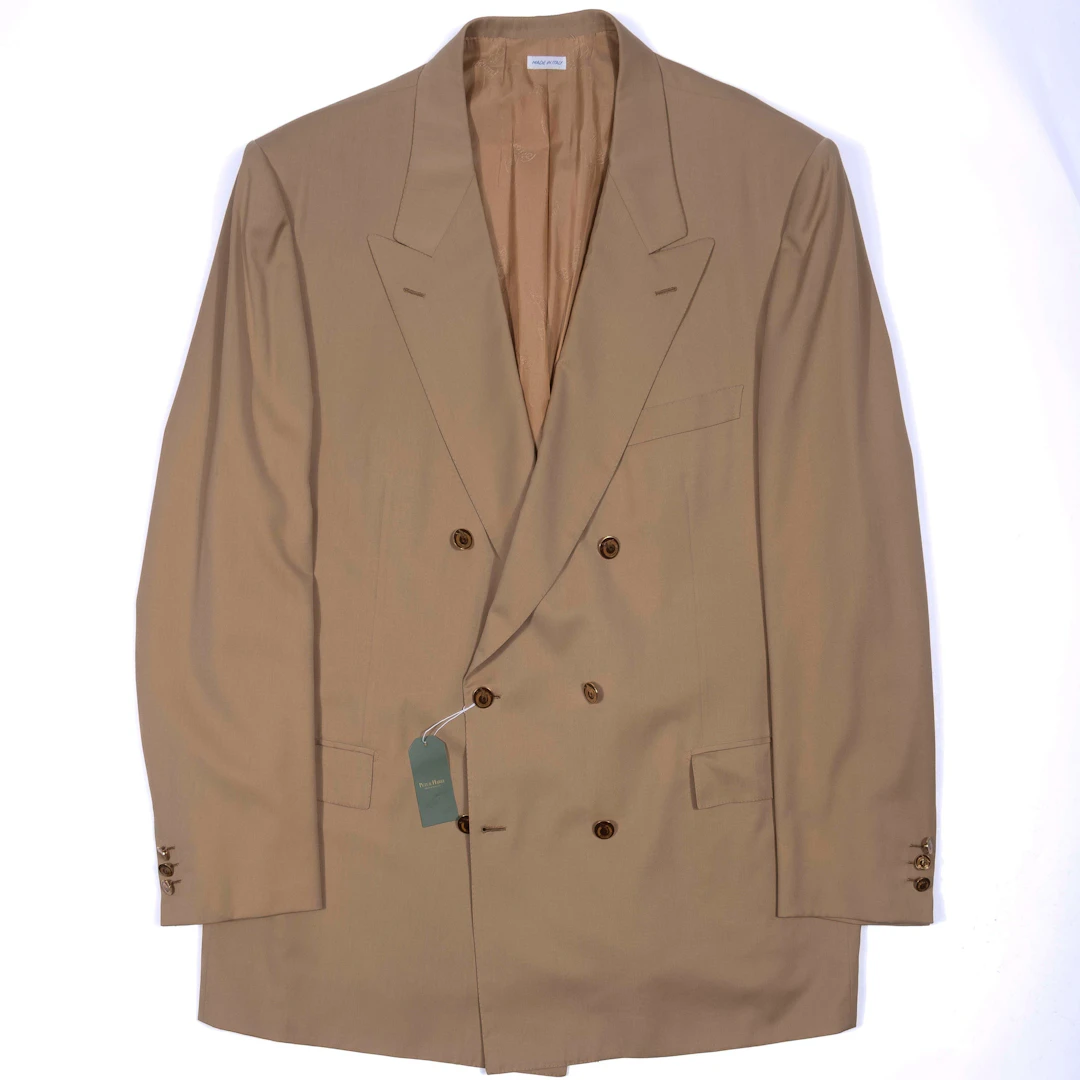 Beige Double Breasted Sport Coat