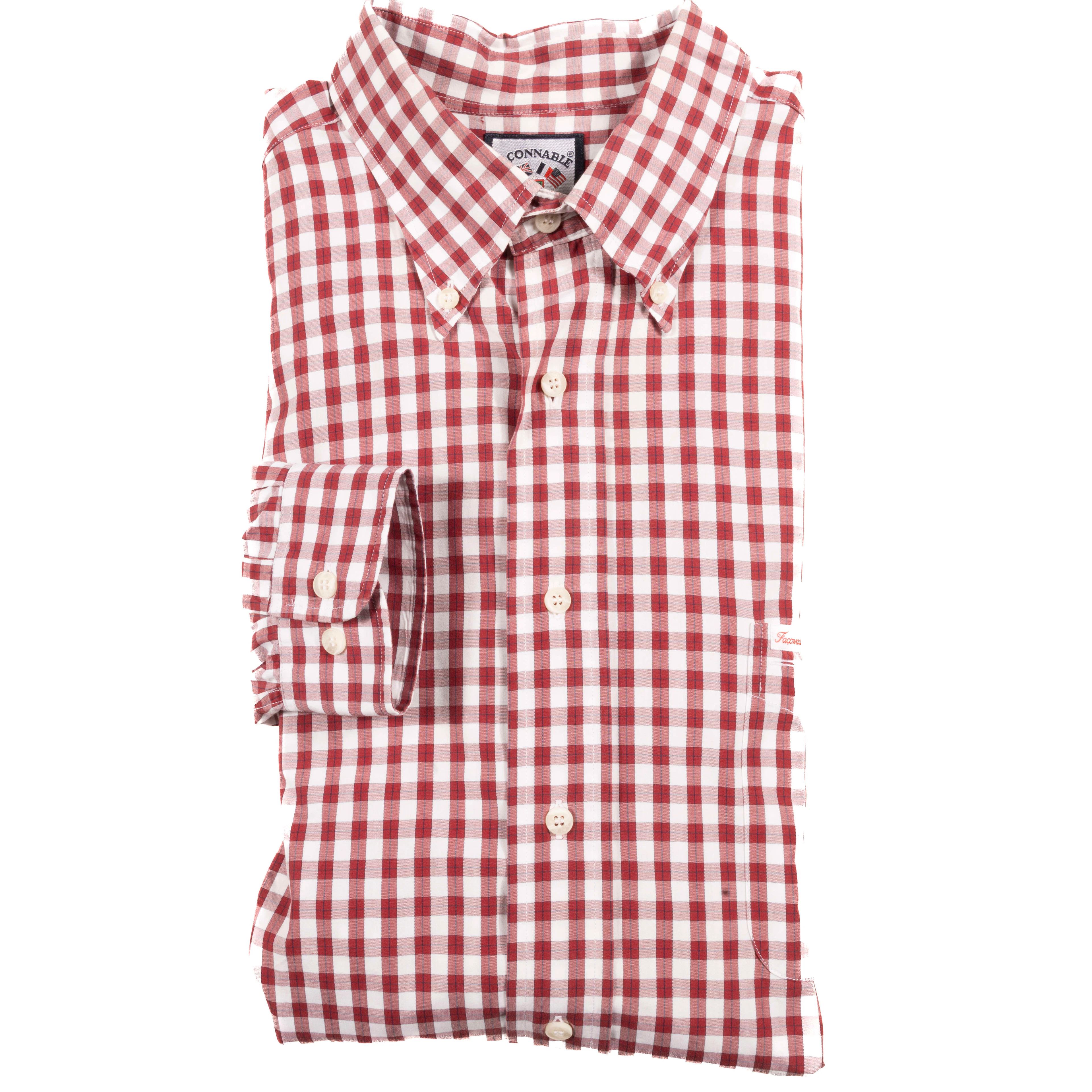 Faconnable Red and white checks Buttondown Shirt